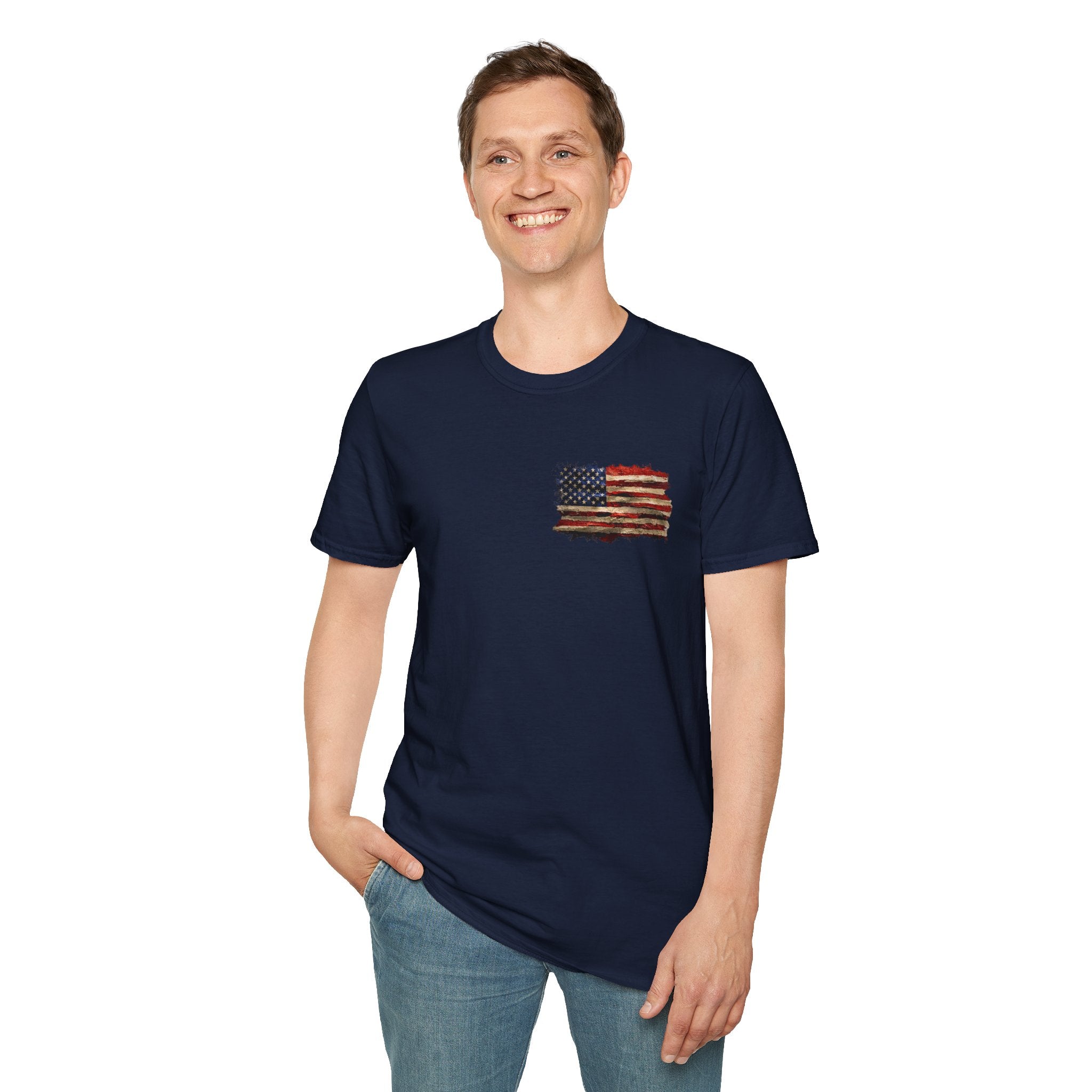 Distressed American Flag T-Shirt — Vintage USA Patriotic Tee