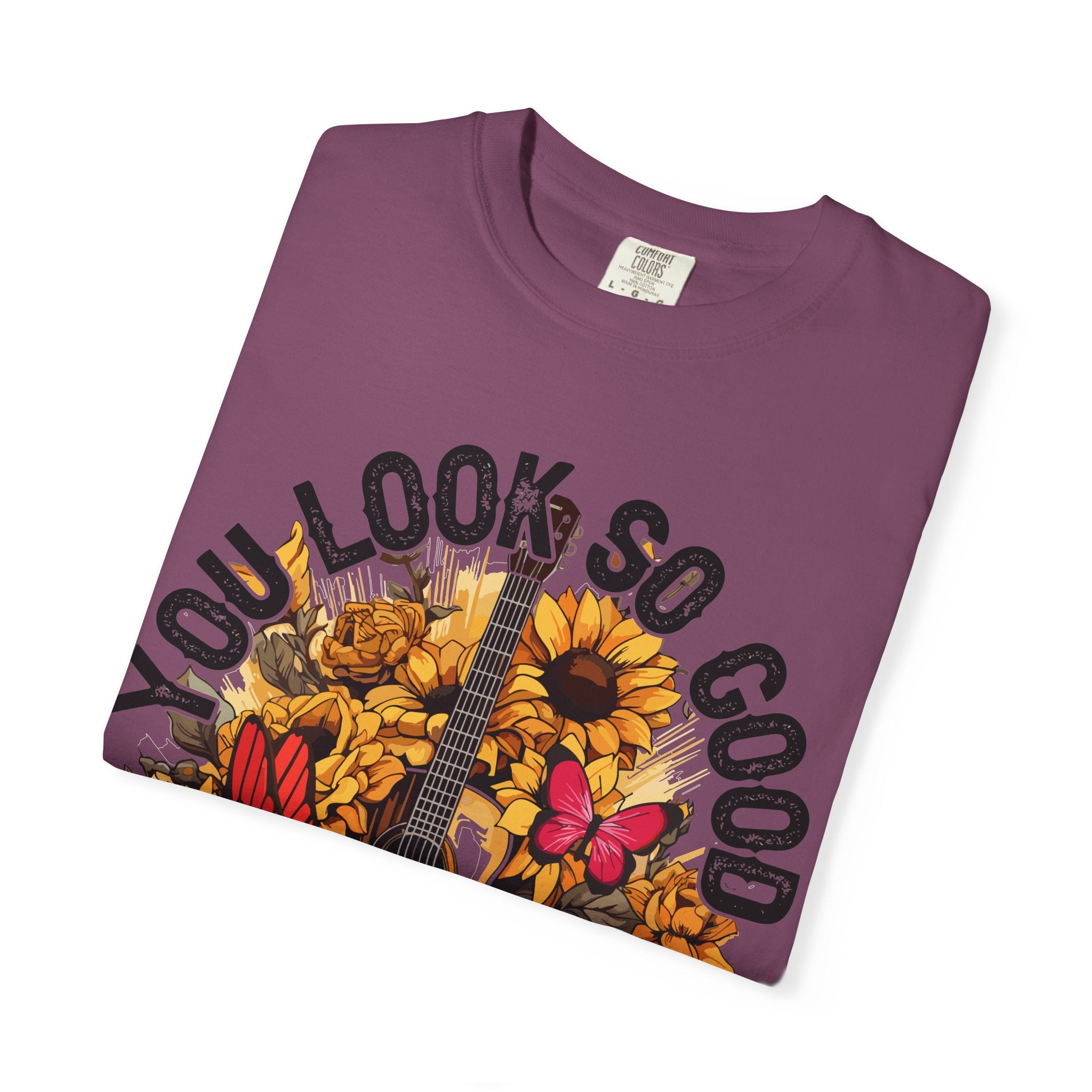 You Look So Good I'm In Love Guitar Floral T-Shirt