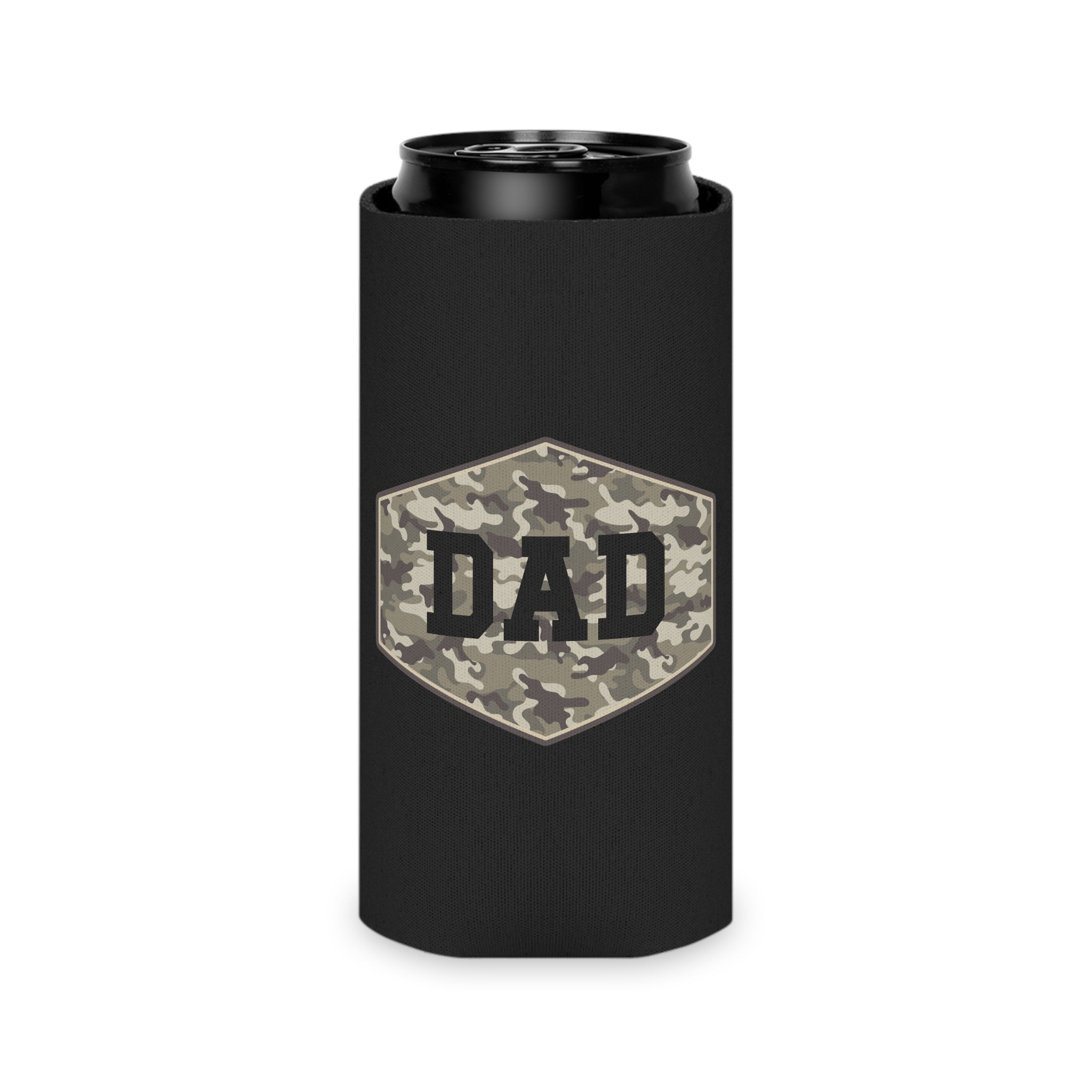 Dad Camo Can Cooler — Military Camouflage Beer Koozie