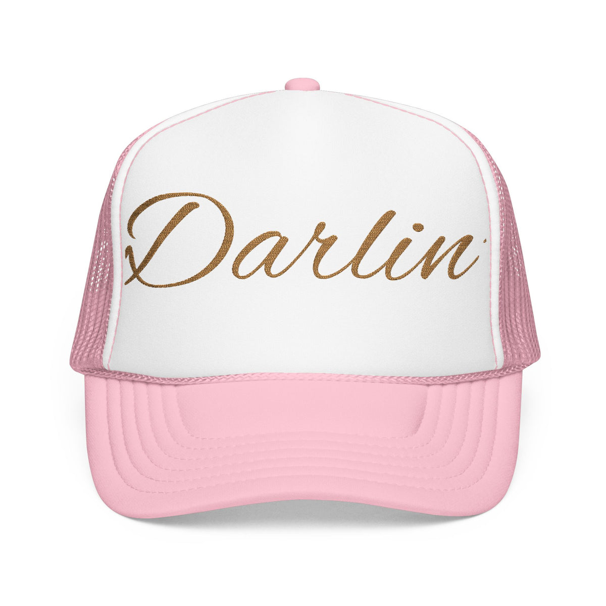 Darlin' Glitter Script Trucker Hat — Women's Casual Mesh Cap
