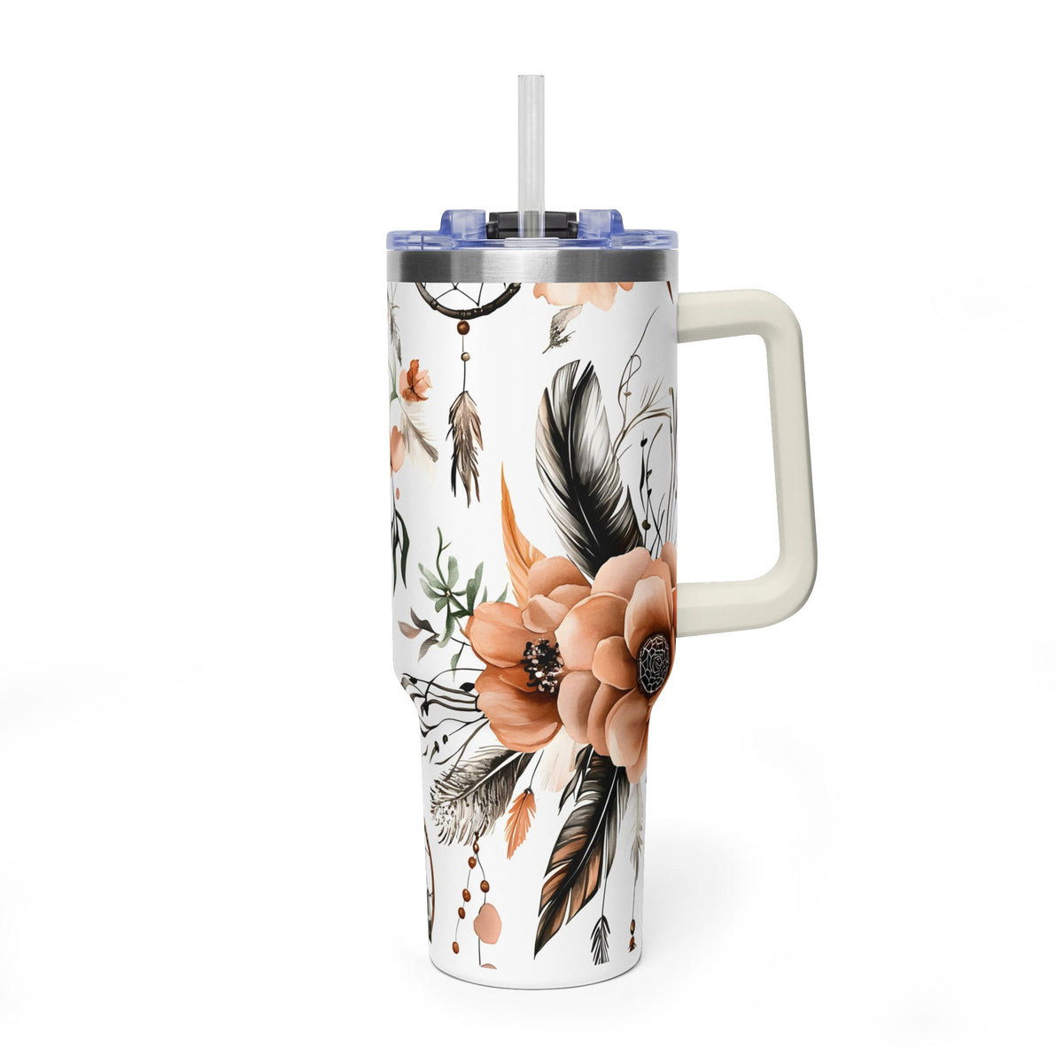 40oz Dreamcatcher Floral Tumbler - Insulated Vacuum Travel Cup