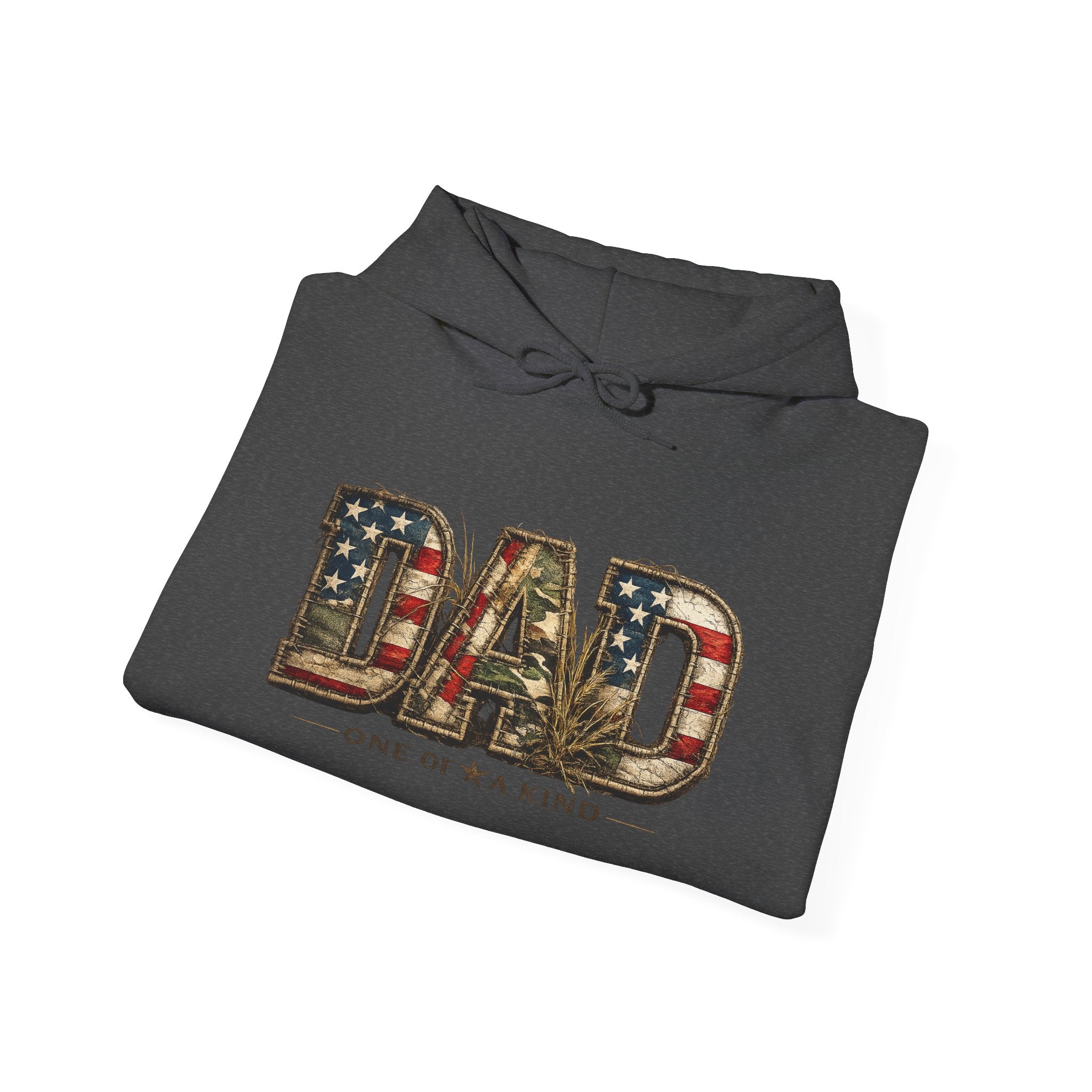 Personalizable Dad One of a Kind Hoodie — American Flag Patriotic Father’s Day Sweatshirt
