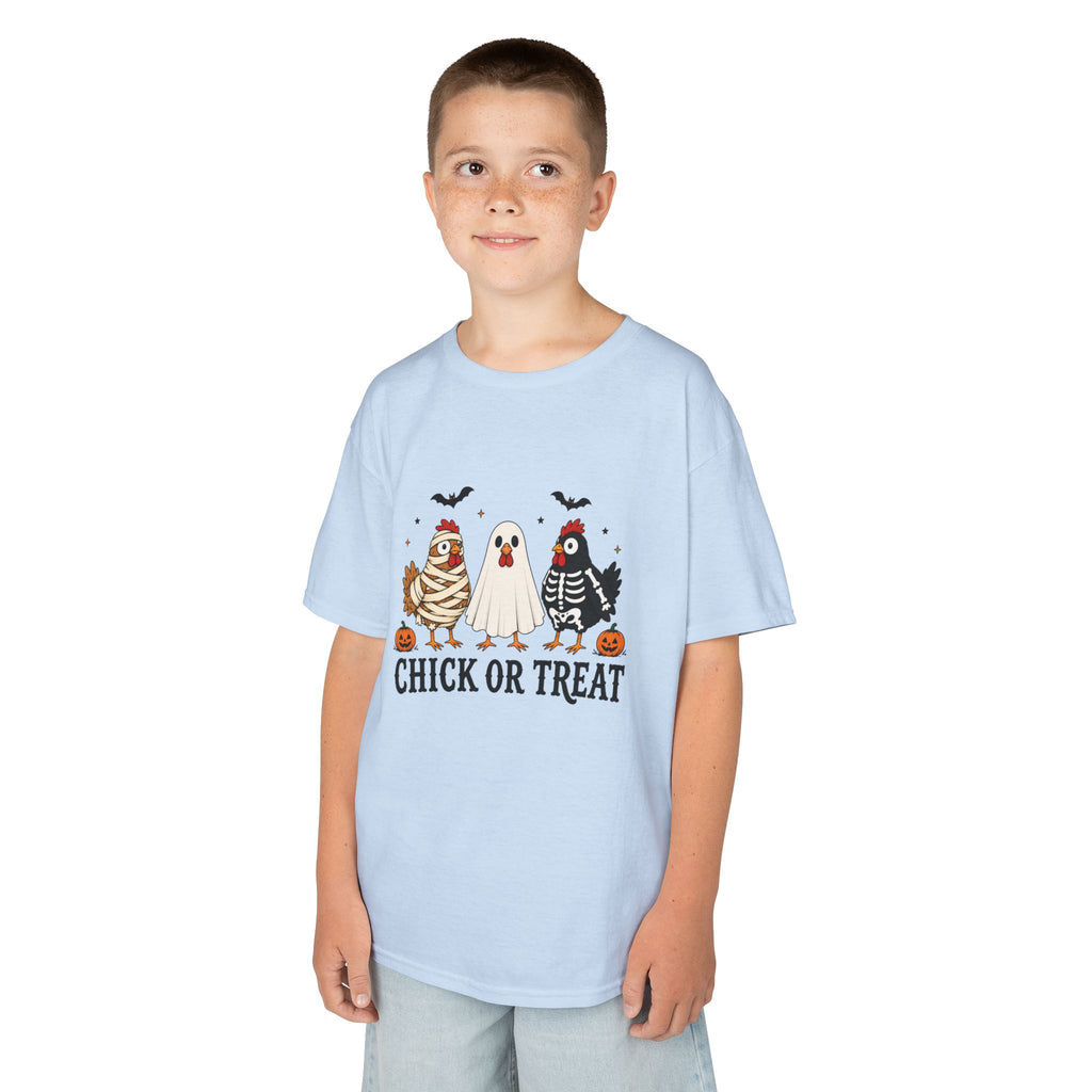 Kids Halloween Tee — "Chick or Treat" Costume Chickens