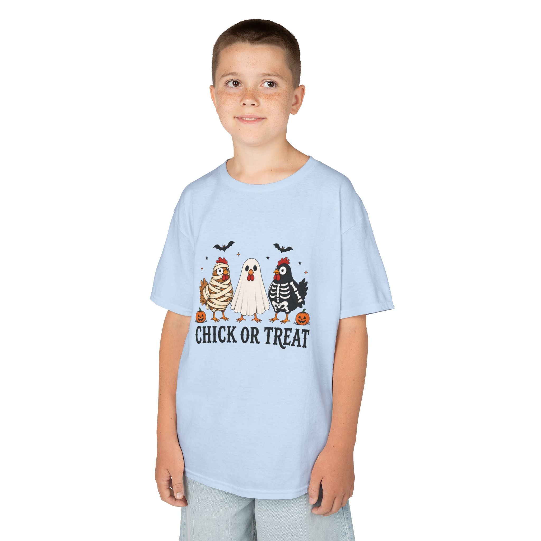 Kids Halloween Tee — "Chick or Treat" Costume Chickens