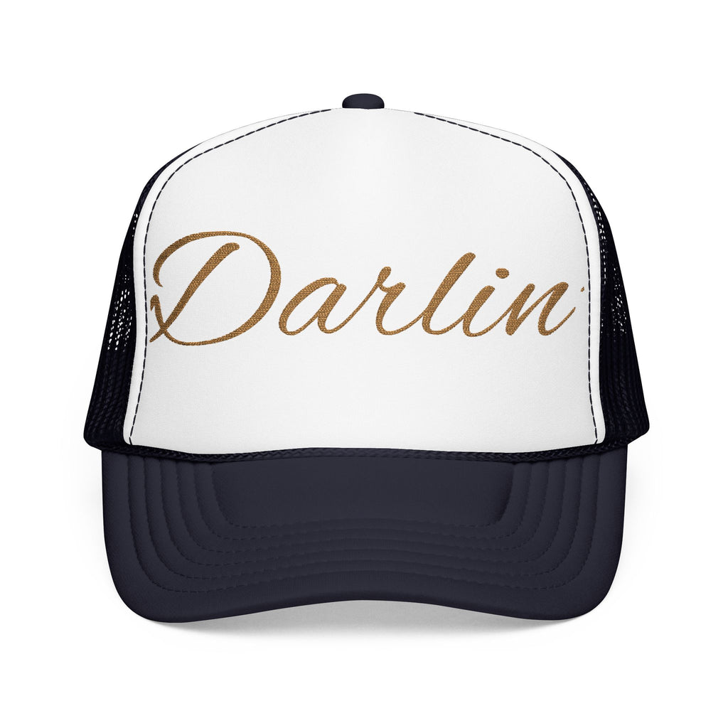 Darlin' Glitter Script Trucker Hat — Women's Casual Mesh Cap