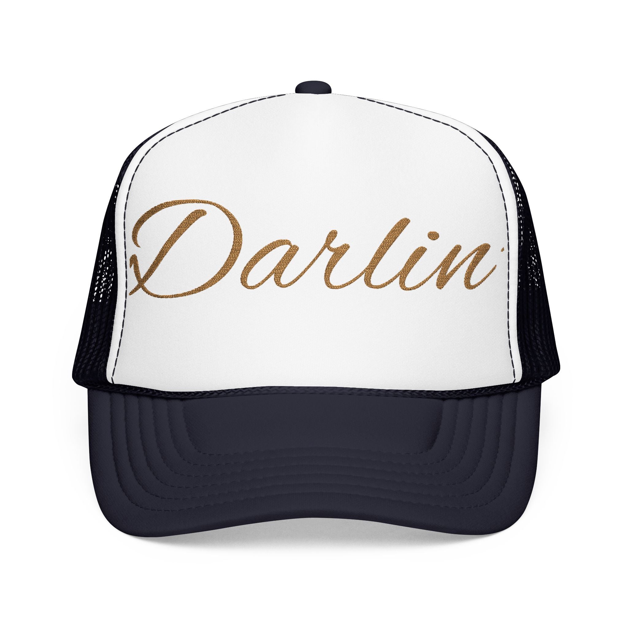 Darlin' Glitter Script Trucker Hat — Women's Casual Mesh Cap