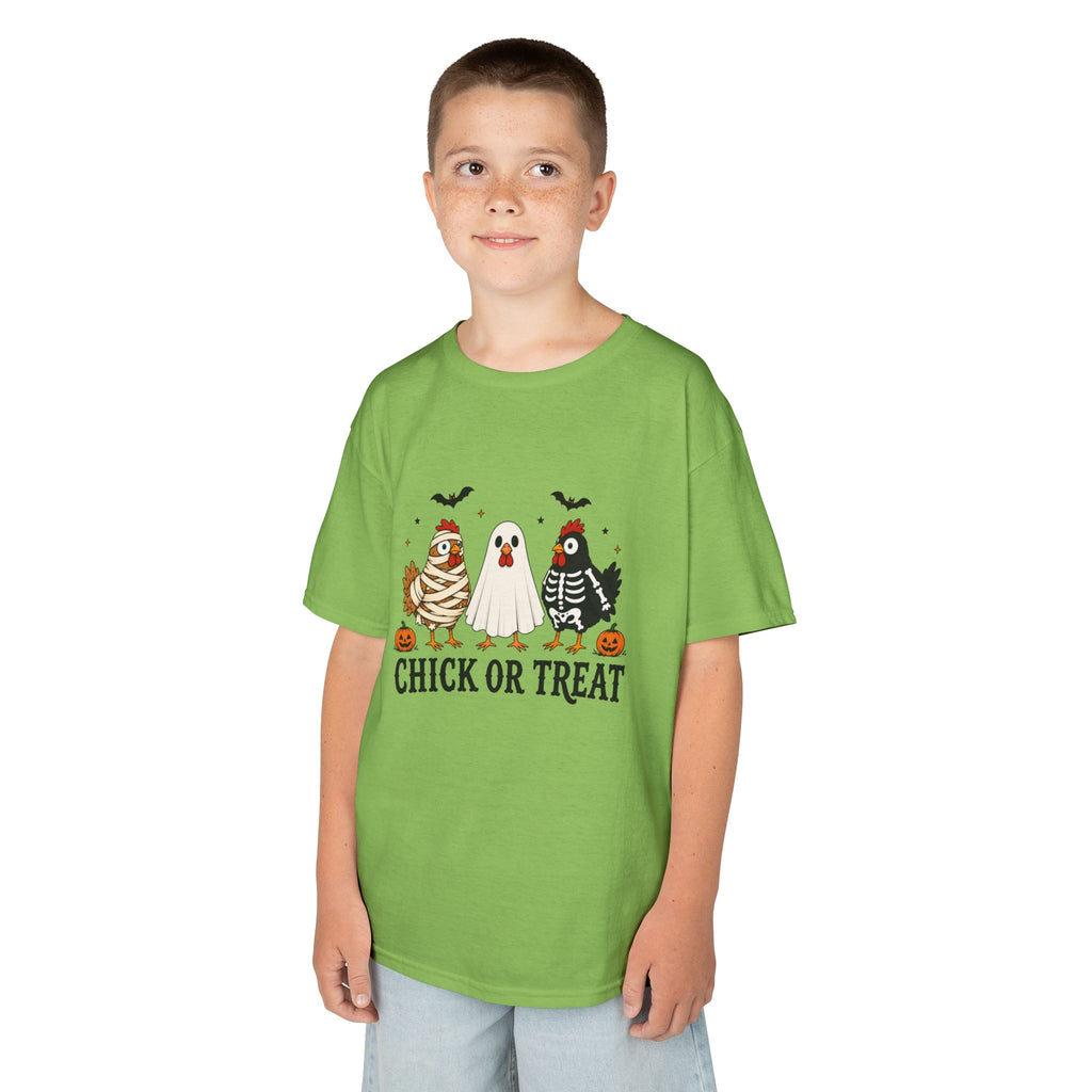 Kids Halloween Tee — "Chick or Treat" Costume Chickens