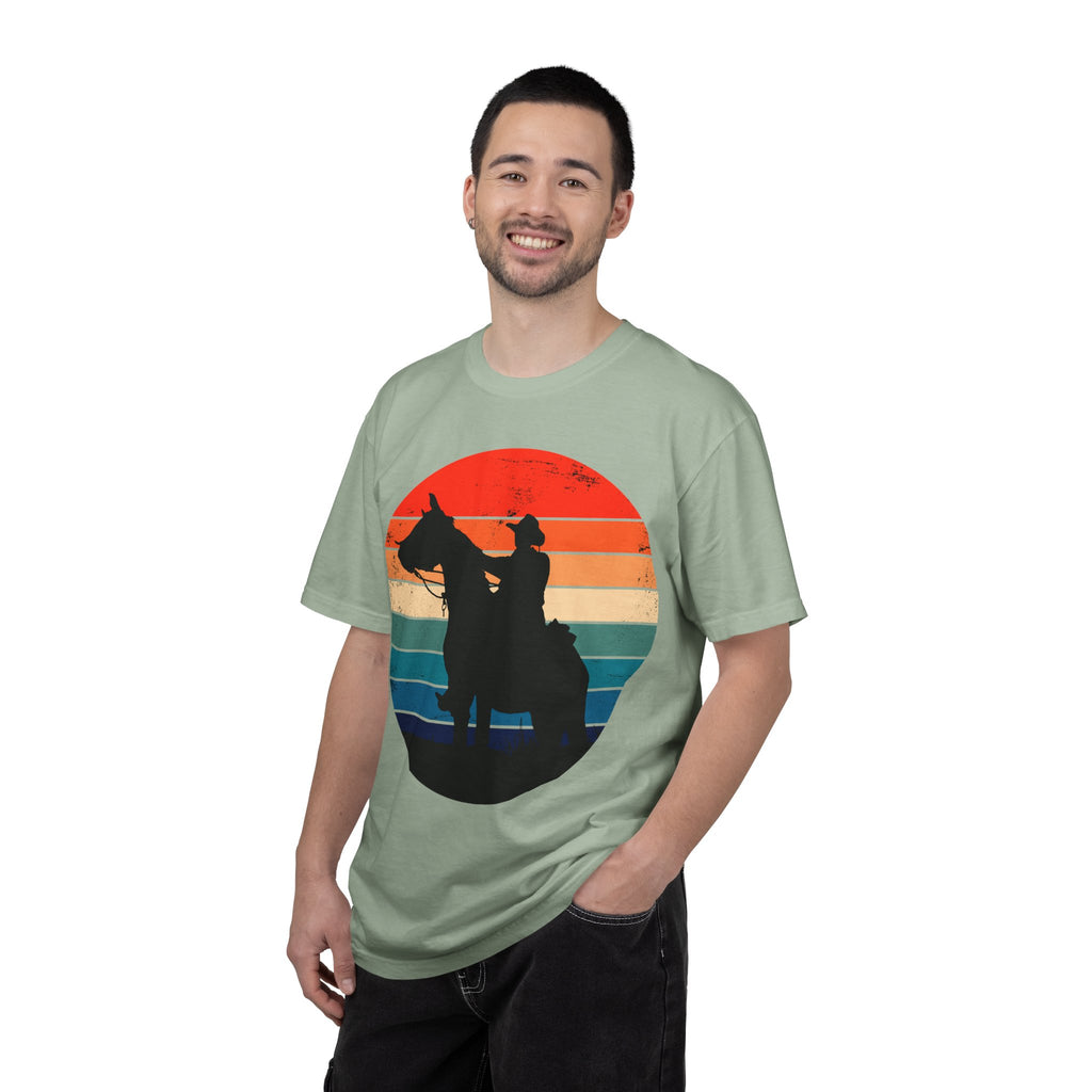 Cowboy Silhouette T-Shirt — Retro Sunset Western Tee