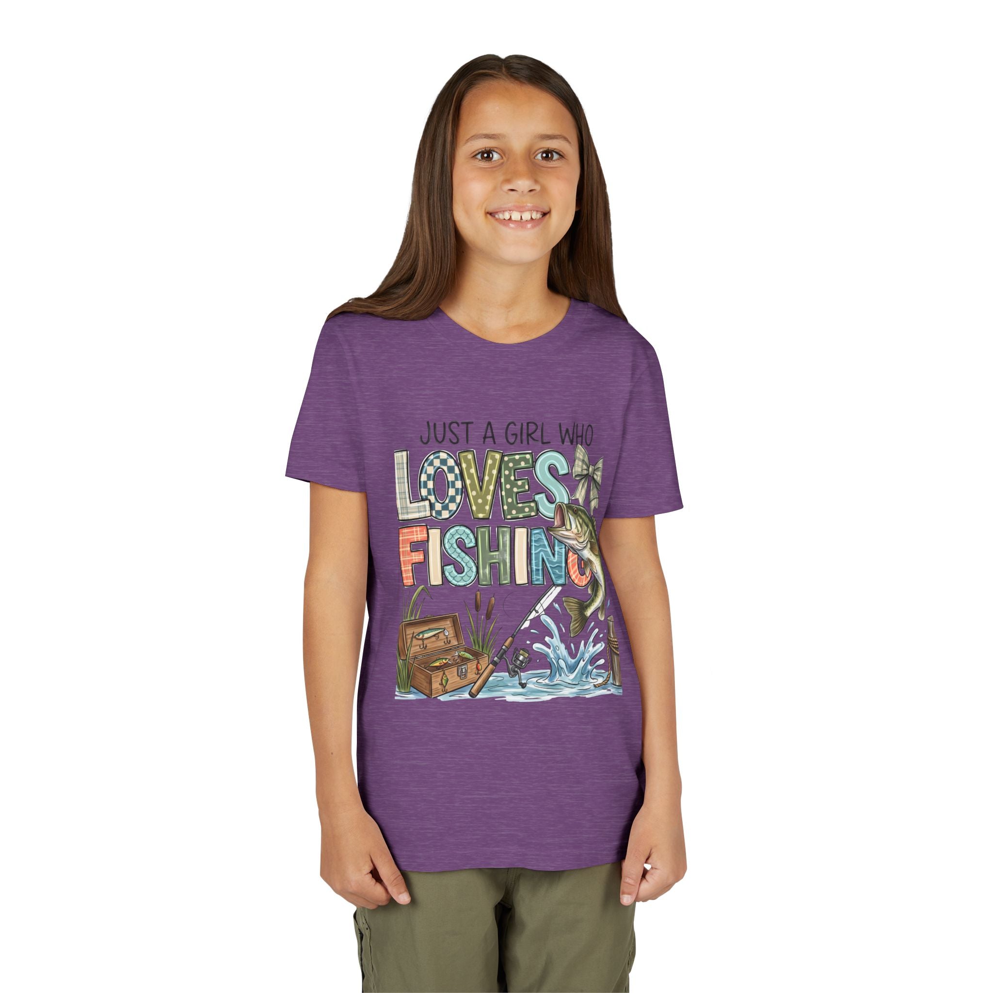 Youth Fishing Tee — "Just a Girl Who Loves Fishing" Graphic Shirt