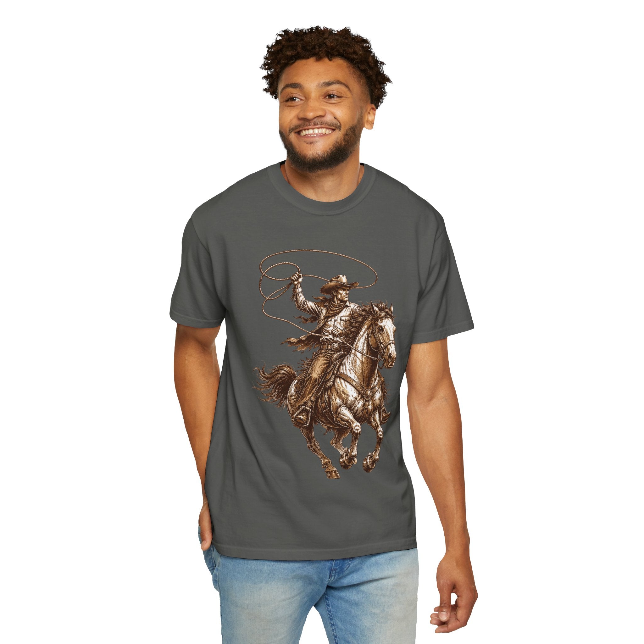 Cowboy Horse T-Shirt — Rodeo Western Lasso Graphic Tee