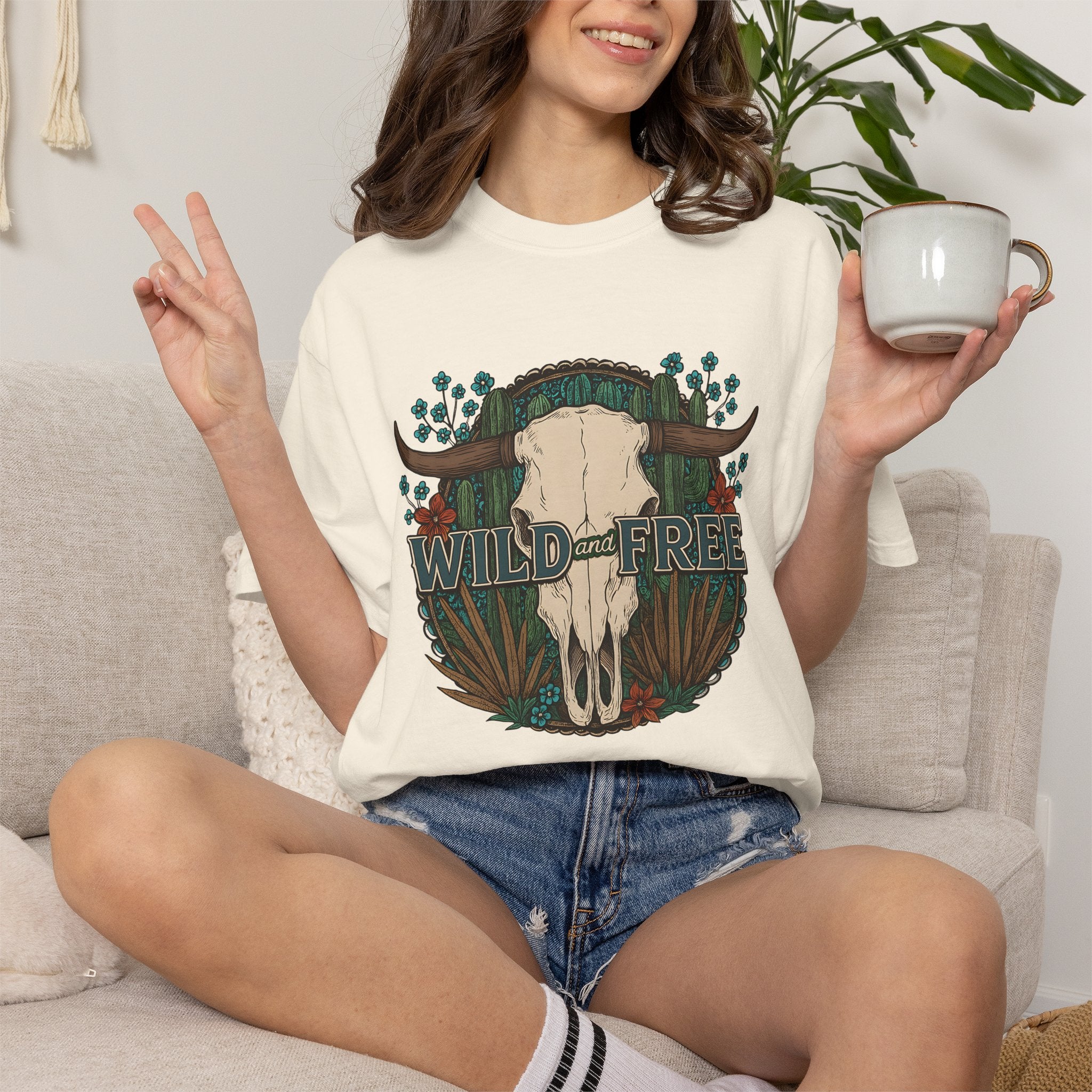 Wild & Free Cow Skull T-Shirt