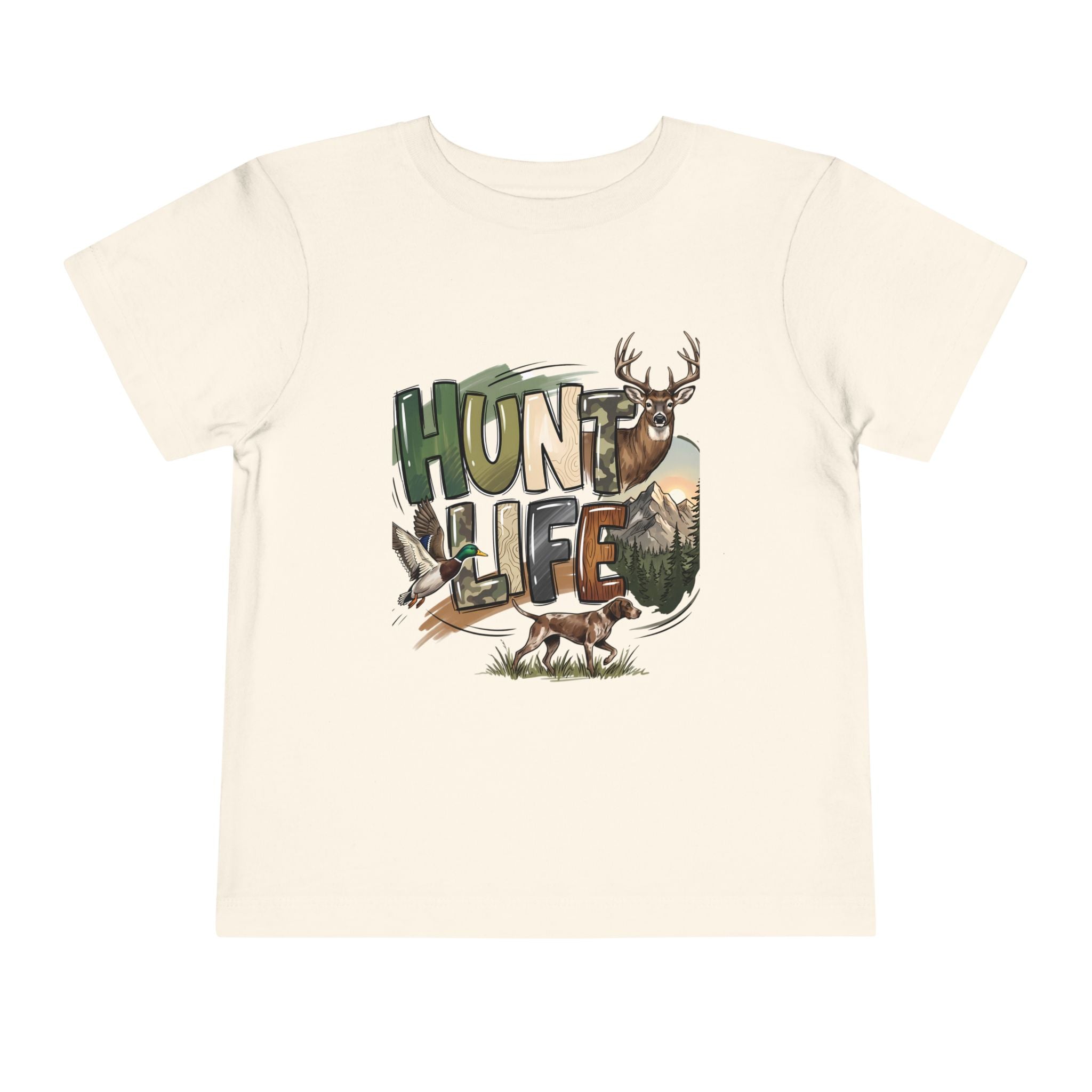 Toddler Tee — "Hunt Life" Woodland Deer & Fox Kids Shirt