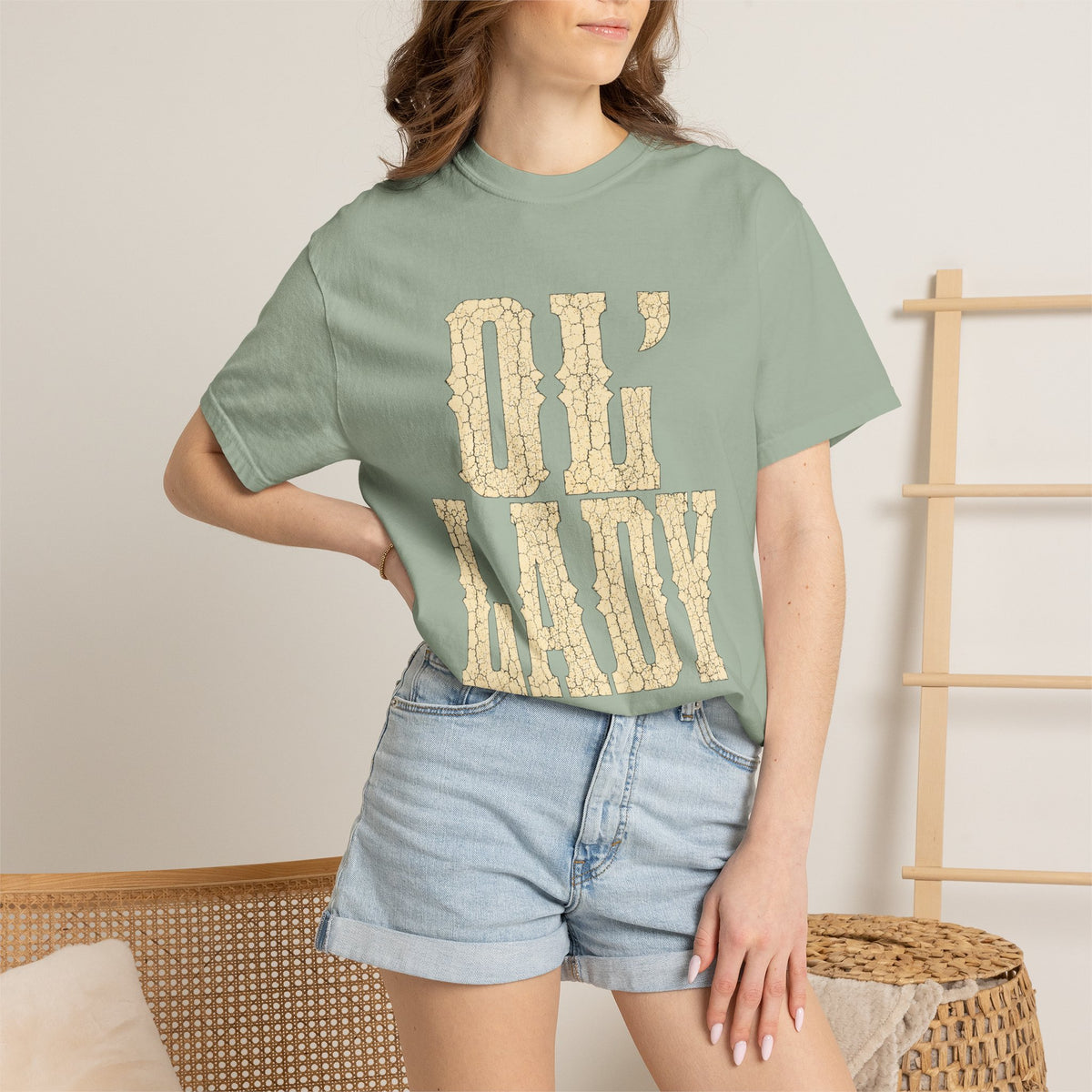 T-Shirt — 'Ol' Lady' Vintage Lettering Tee