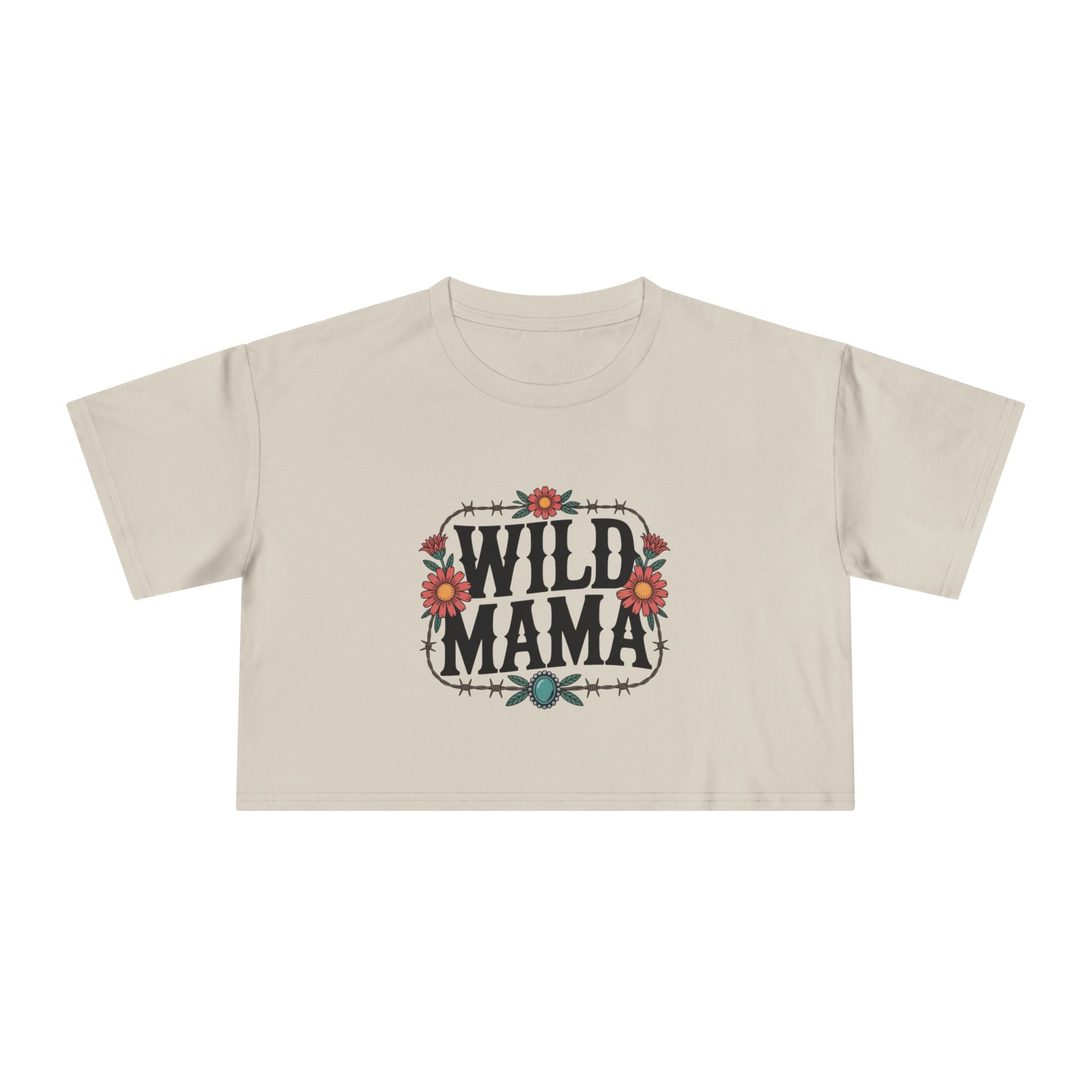 Wild Mama Crop Tee – Floral Western Mother Top