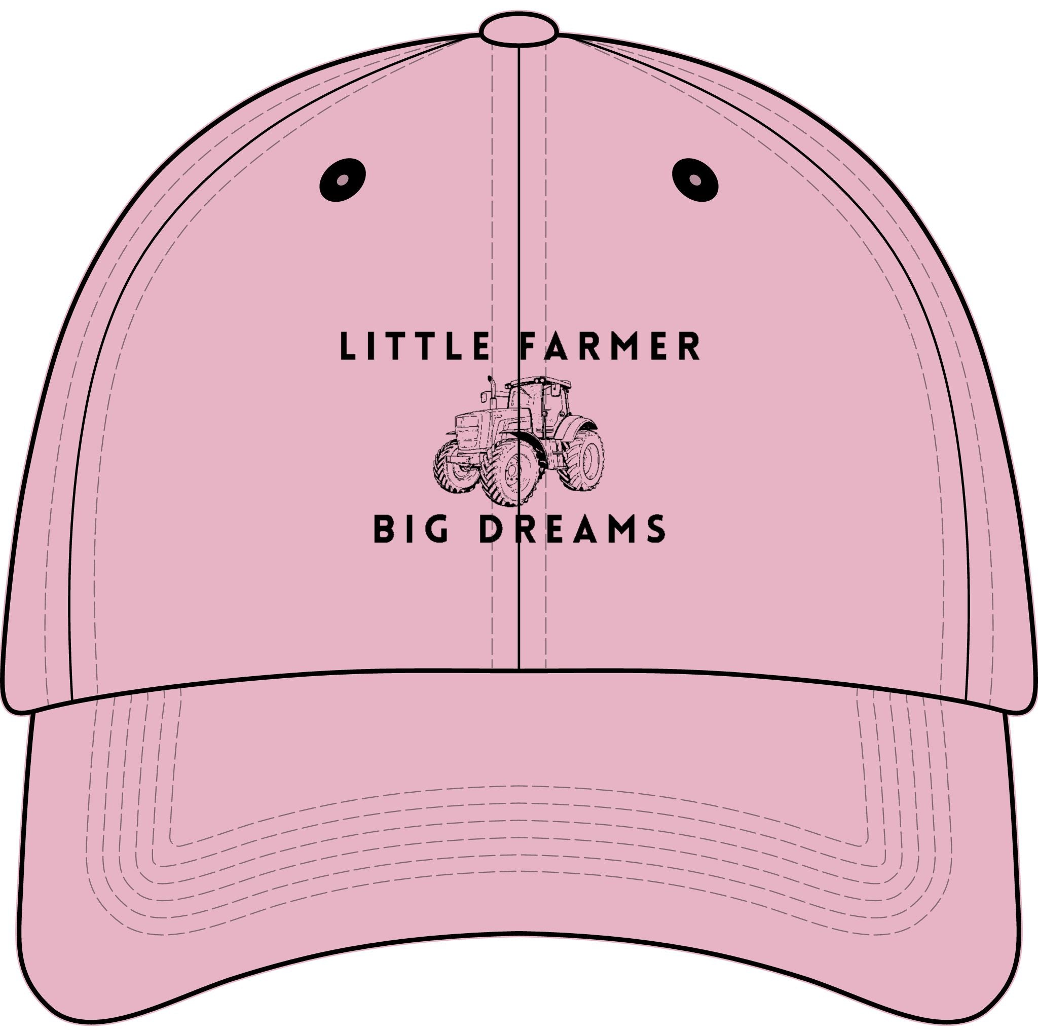 Youth Baseball Cap — Embroidered "Little Farmer Big Dreams" Tractor Design
