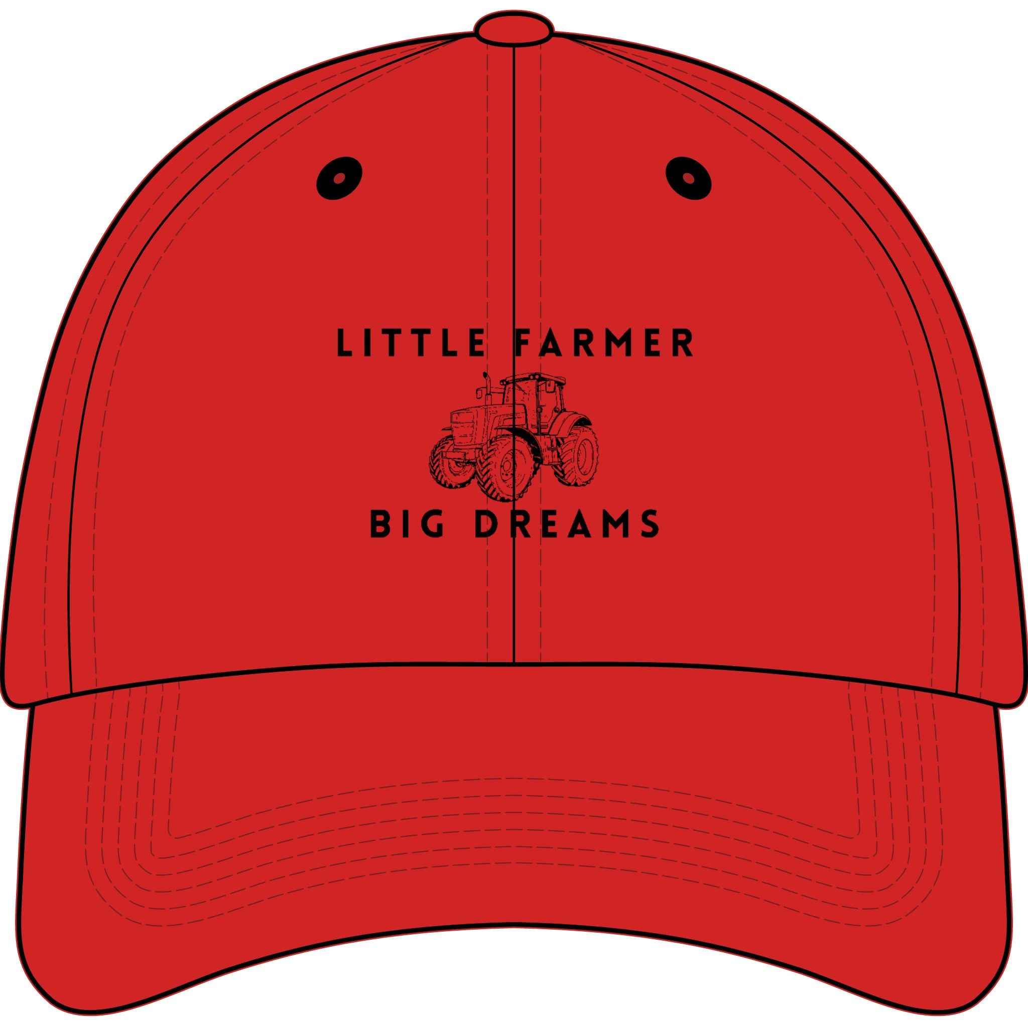 Youth Baseball Cap — Embroidered "Little Farmer Big Dreams" Tractor Design