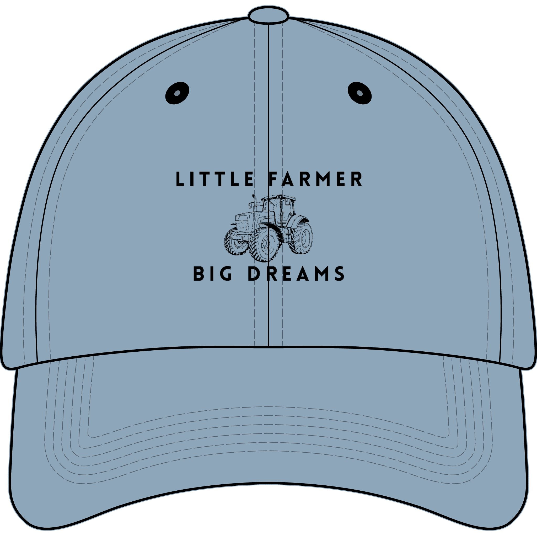 Youth Baseball Cap — Embroidered "Little Farmer Big Dreams" Tractor Design