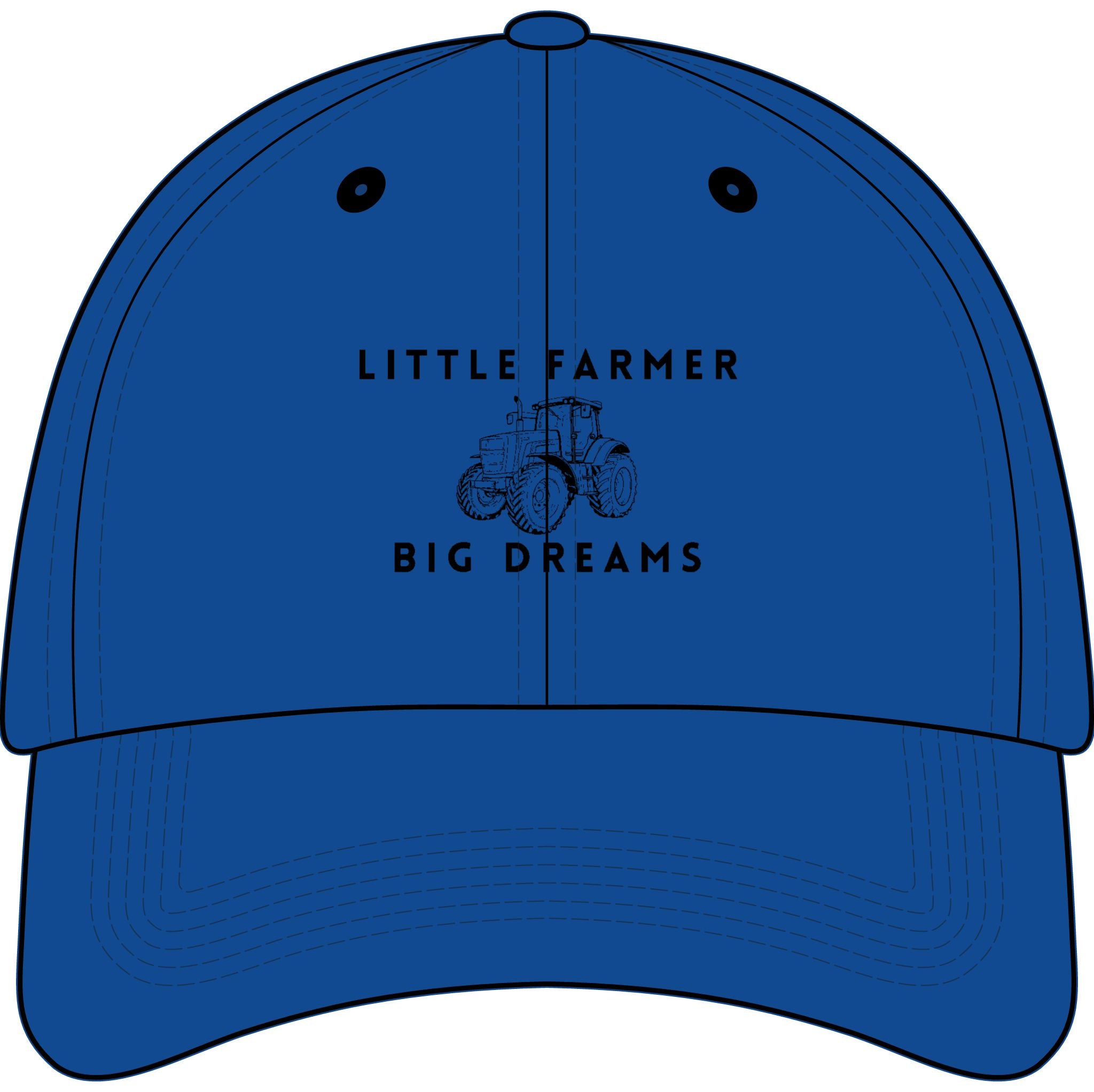 Youth Baseball Cap — Embroidered "Little Farmer Big Dreams" Tractor Design