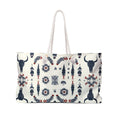 Boho Western Weekender Bag — Southwestern Skull & Feather Travel Tote