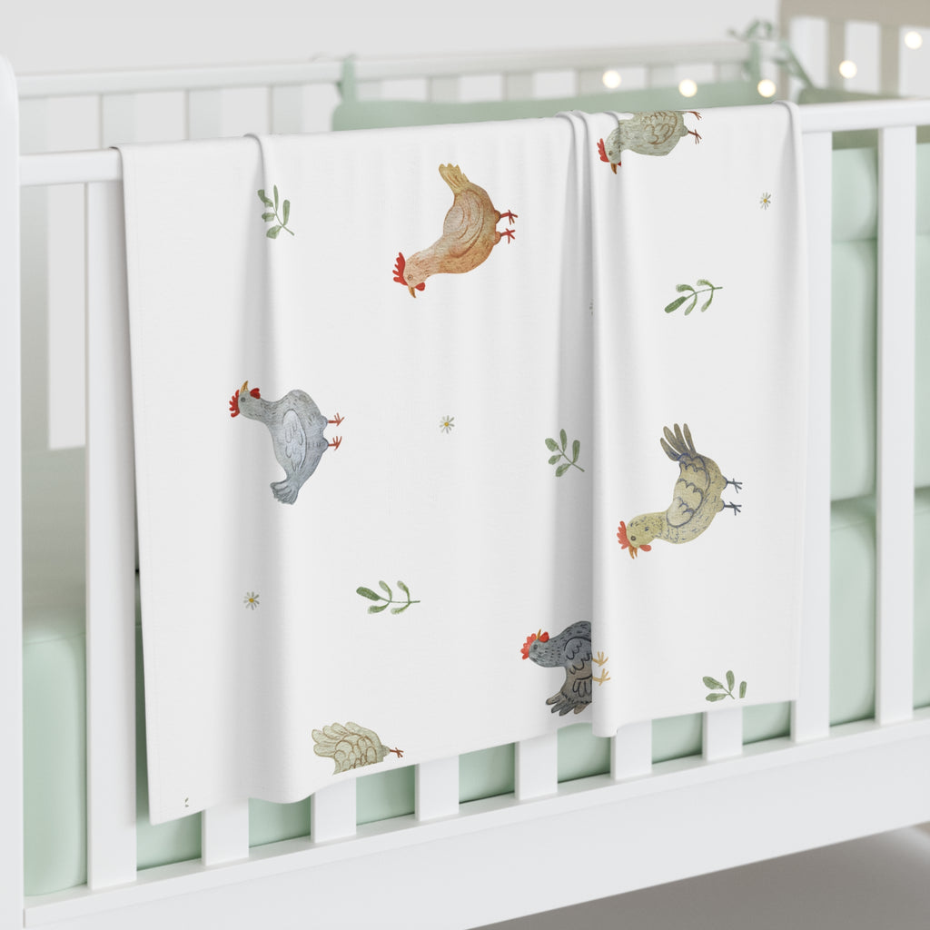 Swaddle Blanket — Pastel Farmyard Chickens Cute Baby Wrap
