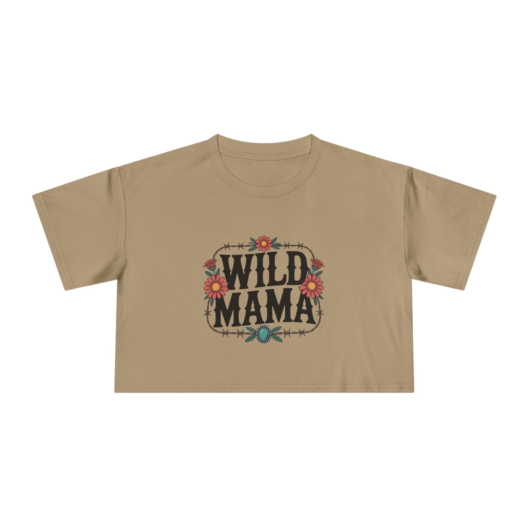 Wild Mama Crop Tee – Floral Western Mother's Day Top