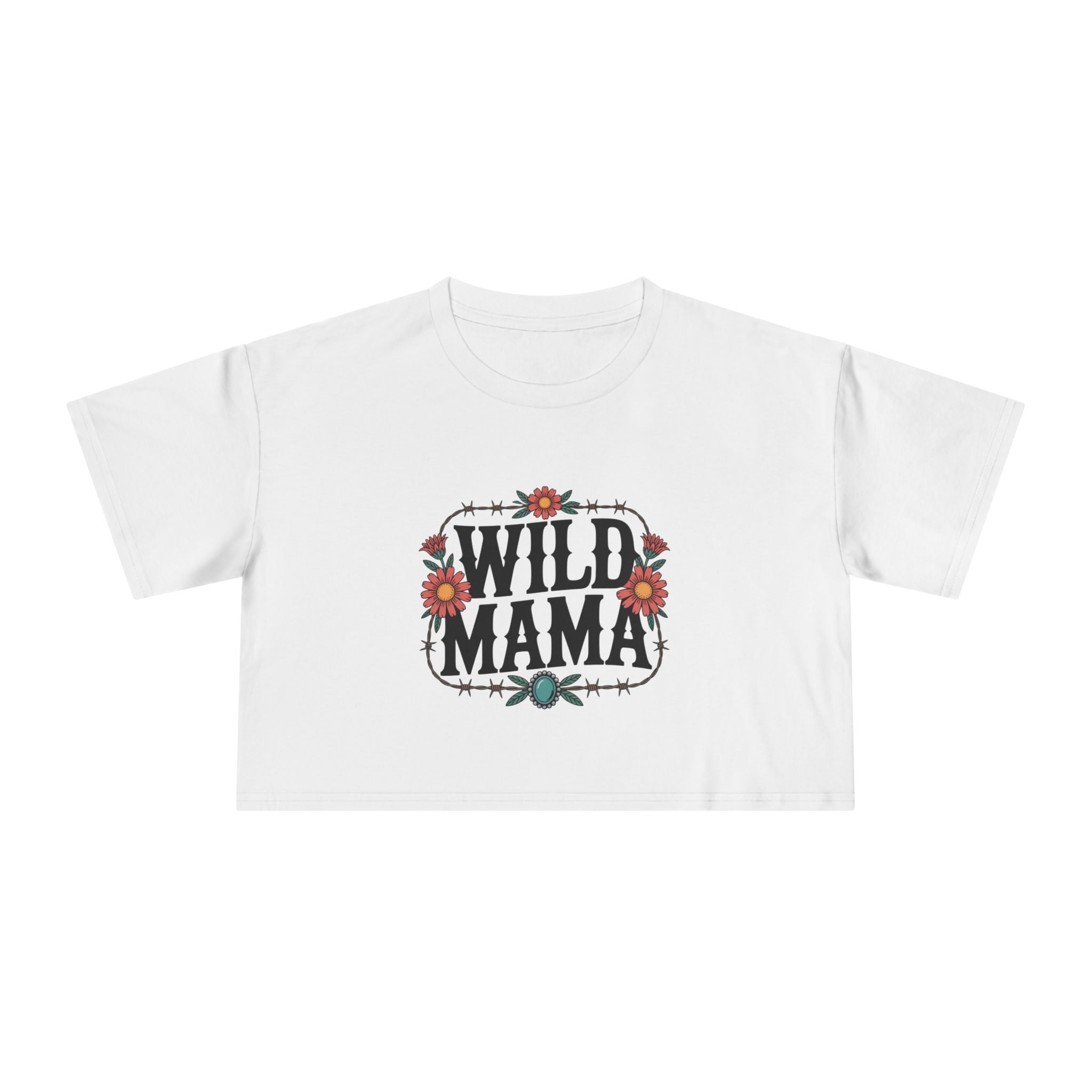 Wild Mama Crop Tee – Floral Western Mother Top