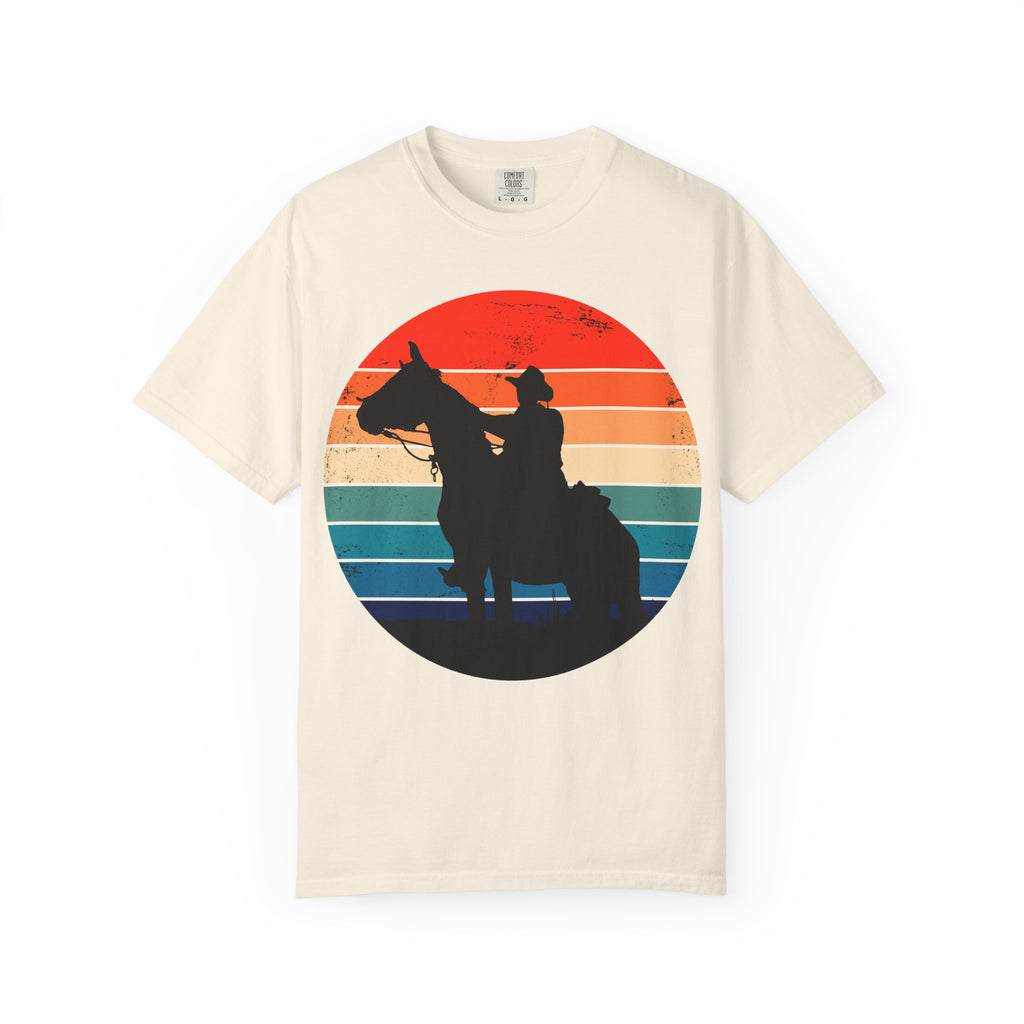 Cowboy Silhouette T-Shirt — Retro Sunset Western Tee