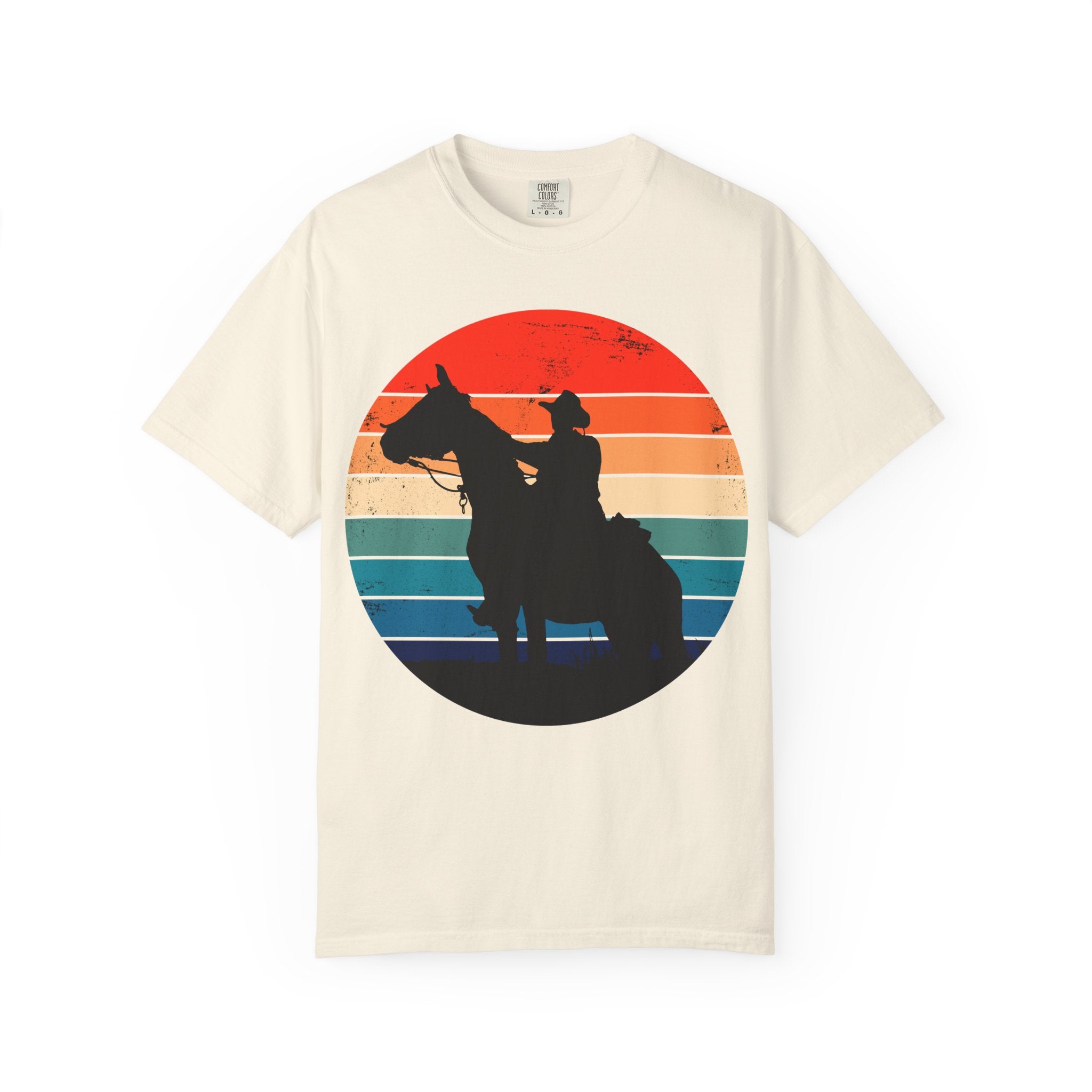 Cowboy Silhouette T-Shirt — Retro Sunset Western Tee