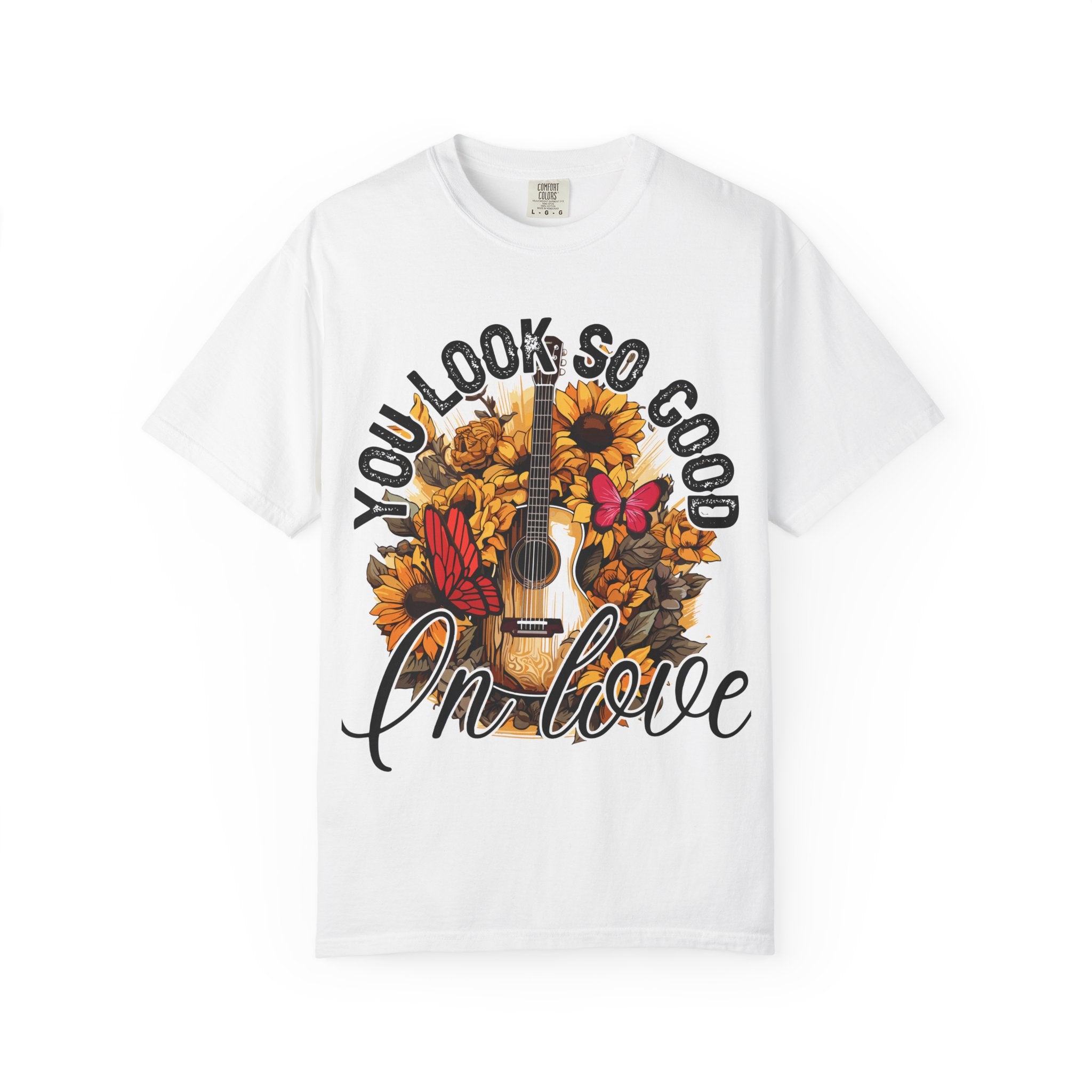 You Look So Good I'm In Love Guitar Floral T-Shirt