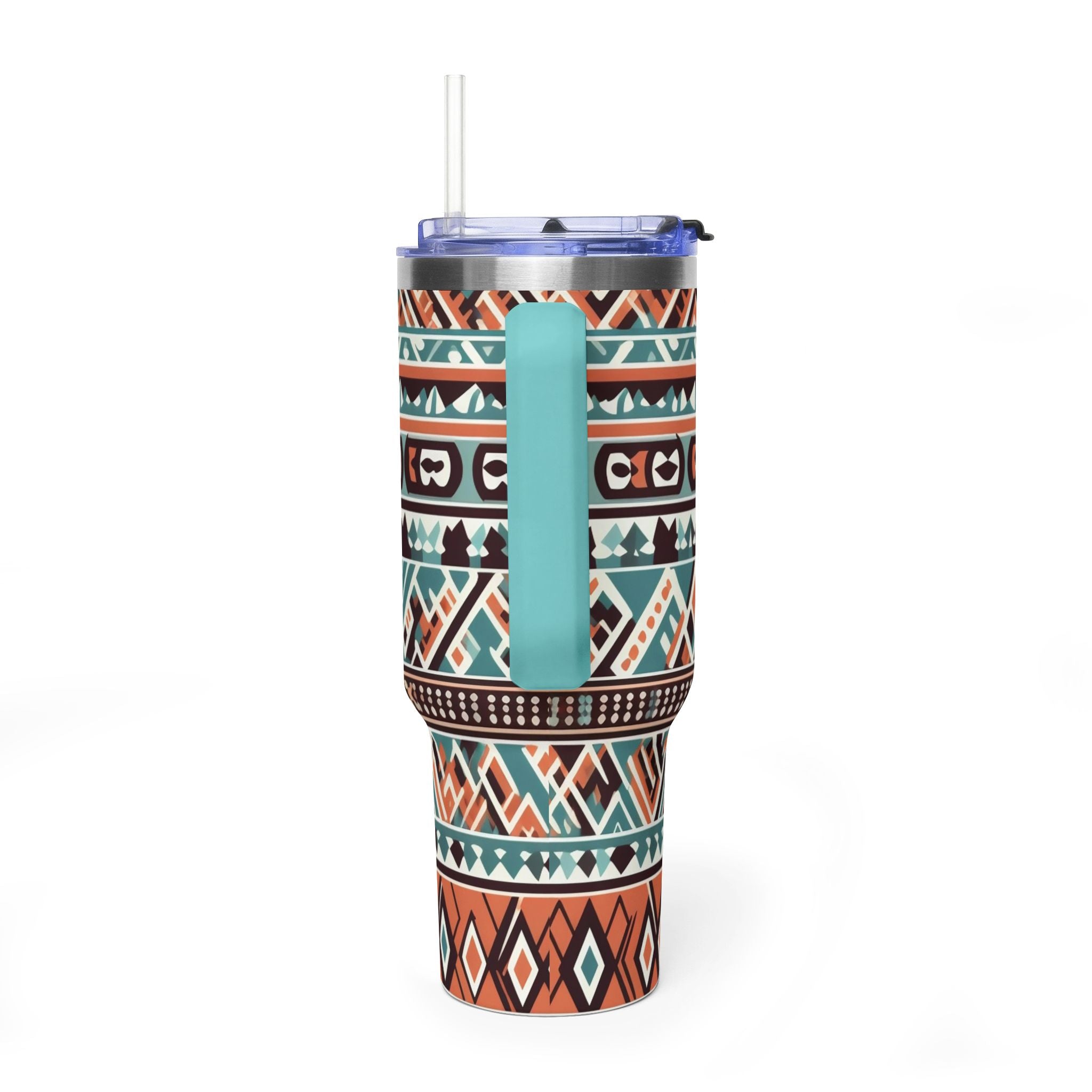 40oz Aztec Thermal Tumbler – Insulated Travel Cup with Handle