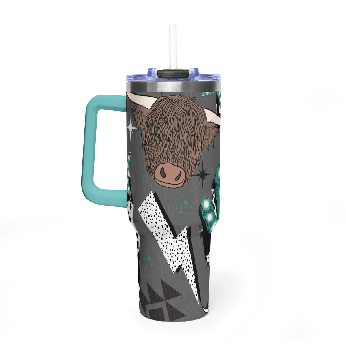 40oz Western Cactus Tumbler – Bull & Neon Cactus Vacuum Thermal Cup