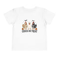 Toddler Halloween Tee - "Chick or Treat" Cute Costume Chick, Ghost & Skeleton Design