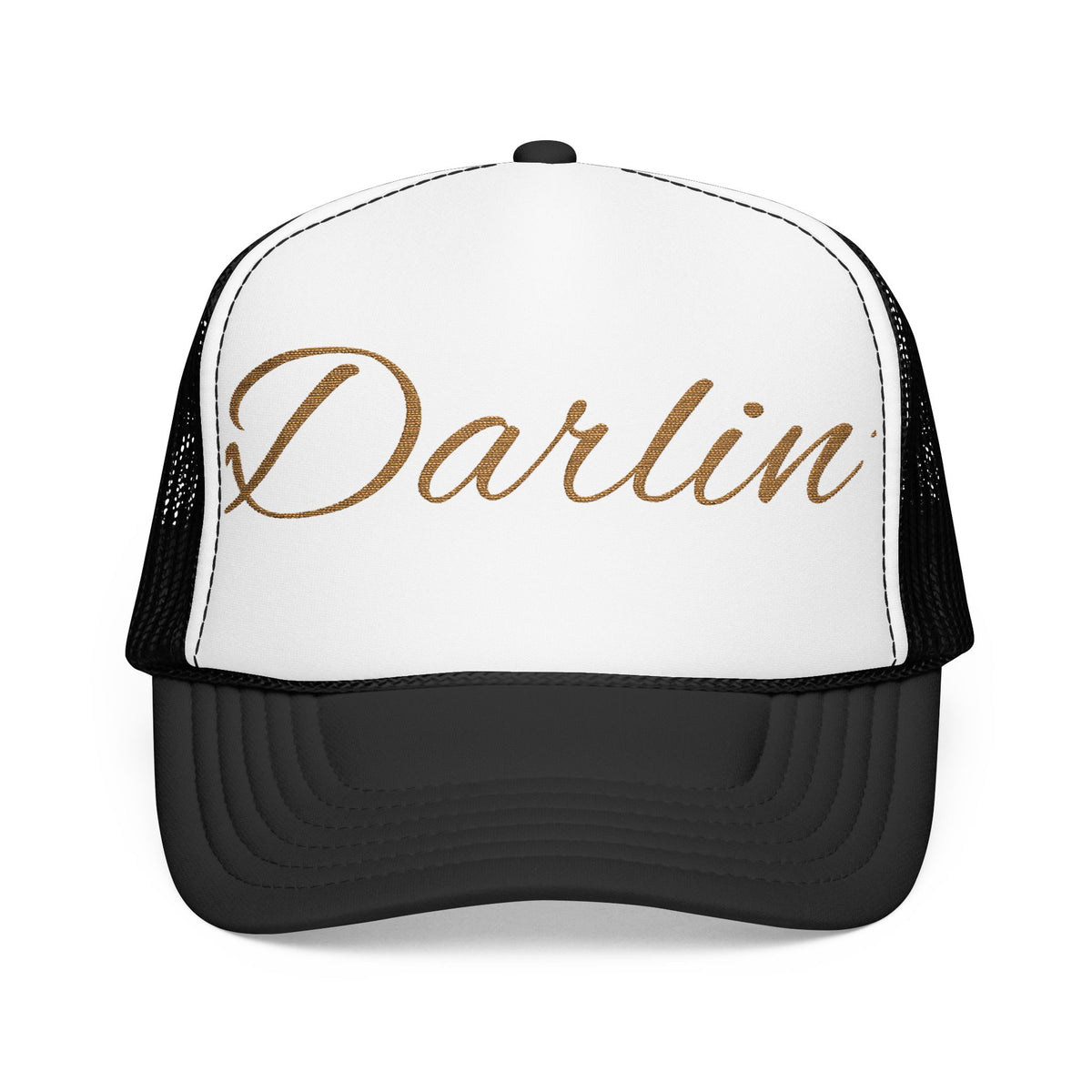 Darlin' Glitter Script Trucker Hat — Women's Casual Mesh Cap
