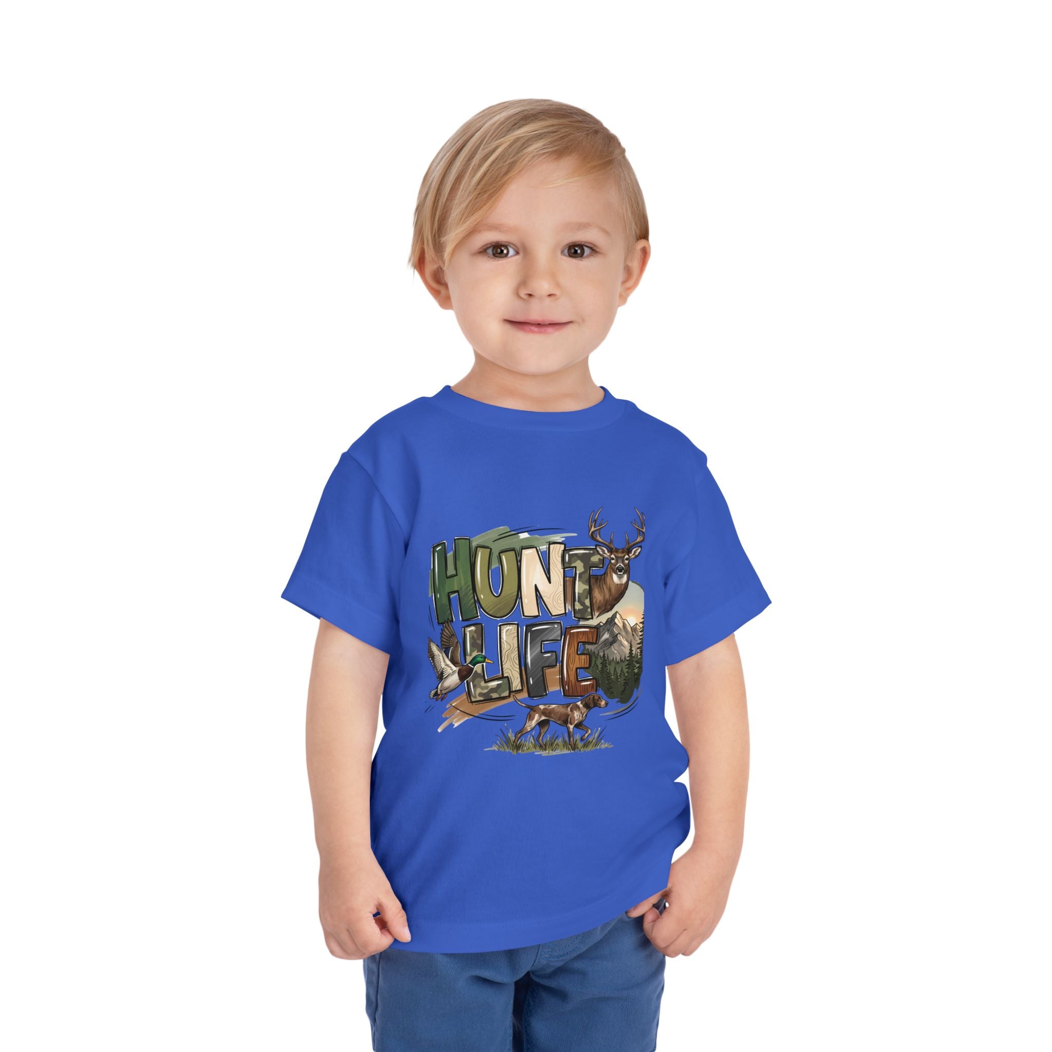 Toddler Tee — "Hunt Life" Woodland Deer & Fox Kids Shirt