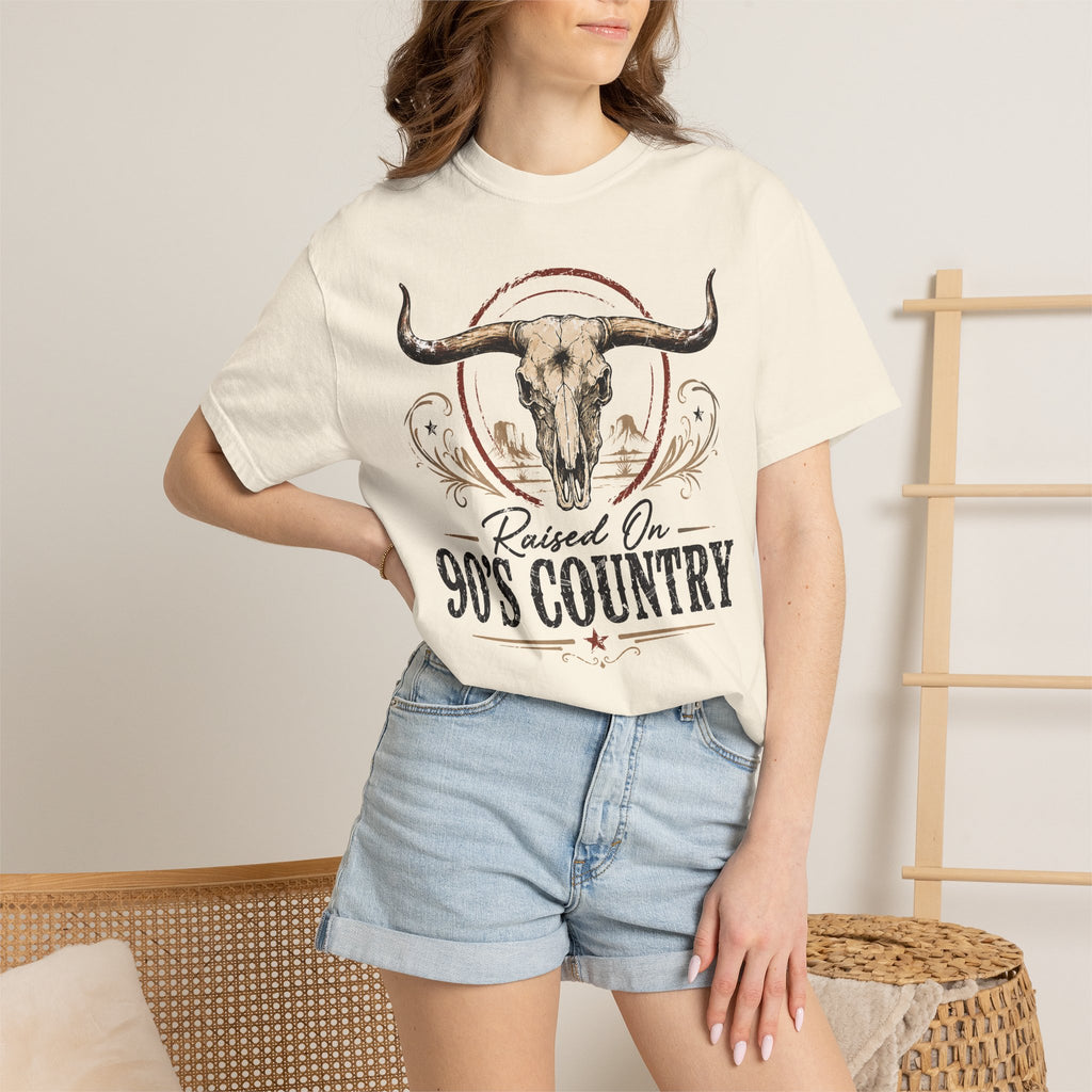 Raised On 90's Country T-Shirt — Vintage Longhorn Cowboy Tee