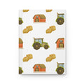 Farmstead Hardcover Journal — Tractor, Barn & Hay Pattern Notebook for Farmers & Kids