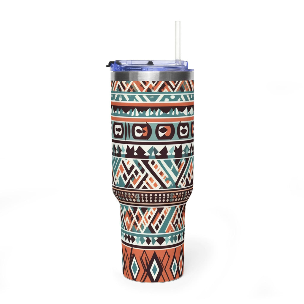 40oz Aztec Thermal Tumbler – Insulated Travel Cup with Handle