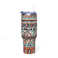 40oz Aztec Thermal Tumbler – Insulated Travel Cup with Handle
