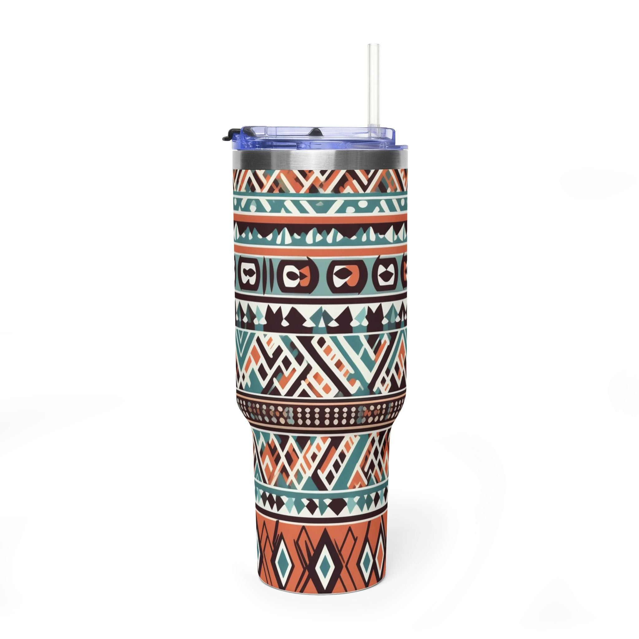 40oz Aztec Thermal Tumbler – Insulated Travel Cup with Handle