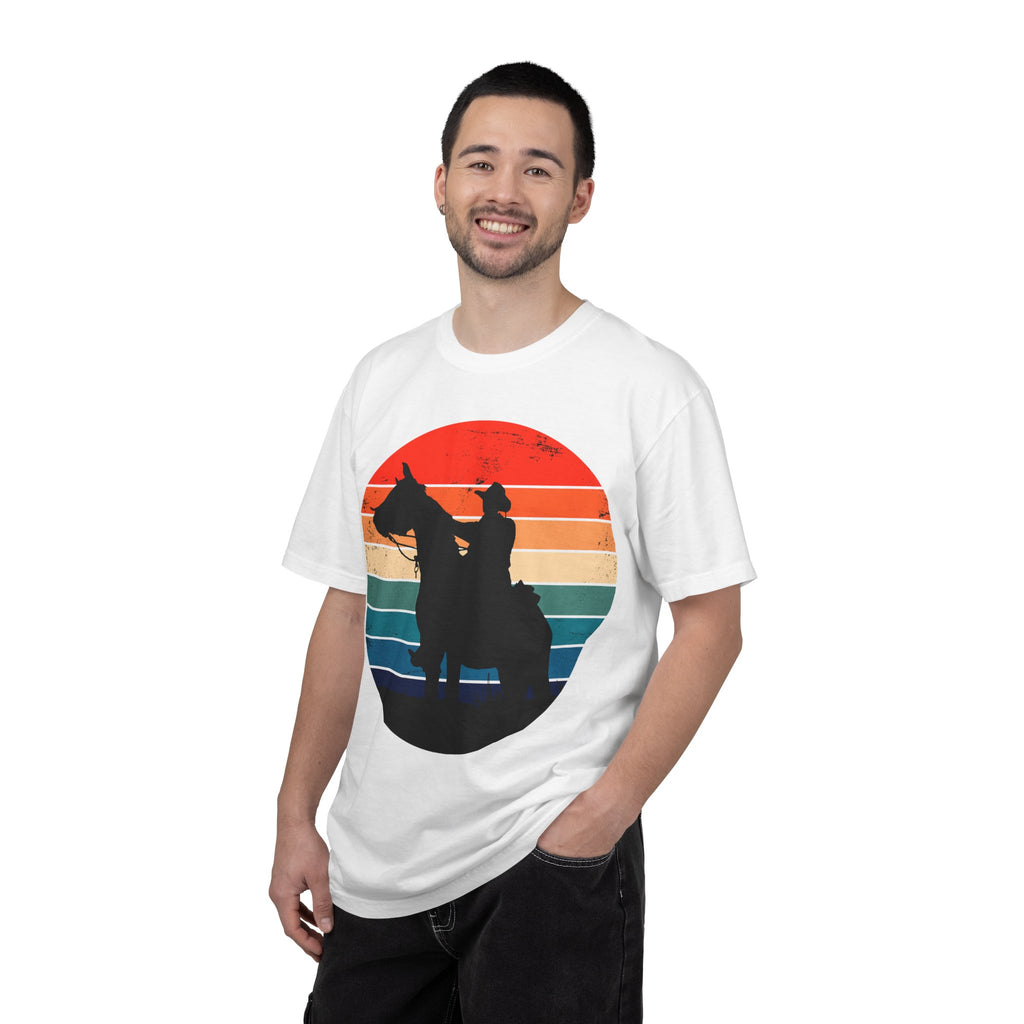 Cowboy Silhouette T-Shirt — Retro Sunset Western Tee