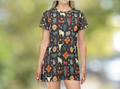 Southwest Boho T-Shirt Dress — All-Over Print Aztec Cow Skull Pattern