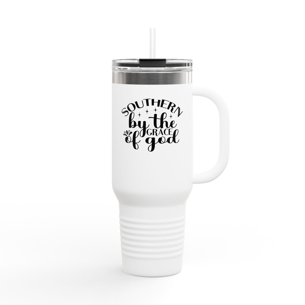 40oz Insulated Travel Mug — "Southern by the Grace of God" Stainless Tumbler