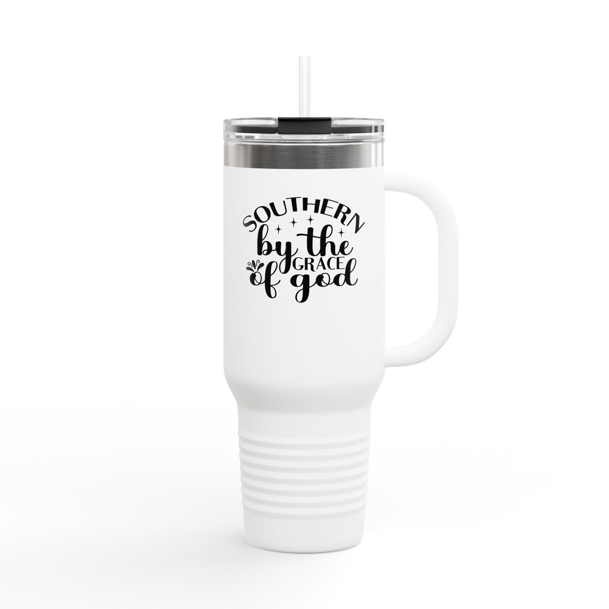 40oz Insulated Travel Mug — "Southern by the Grace of God" Stainless Tumbler