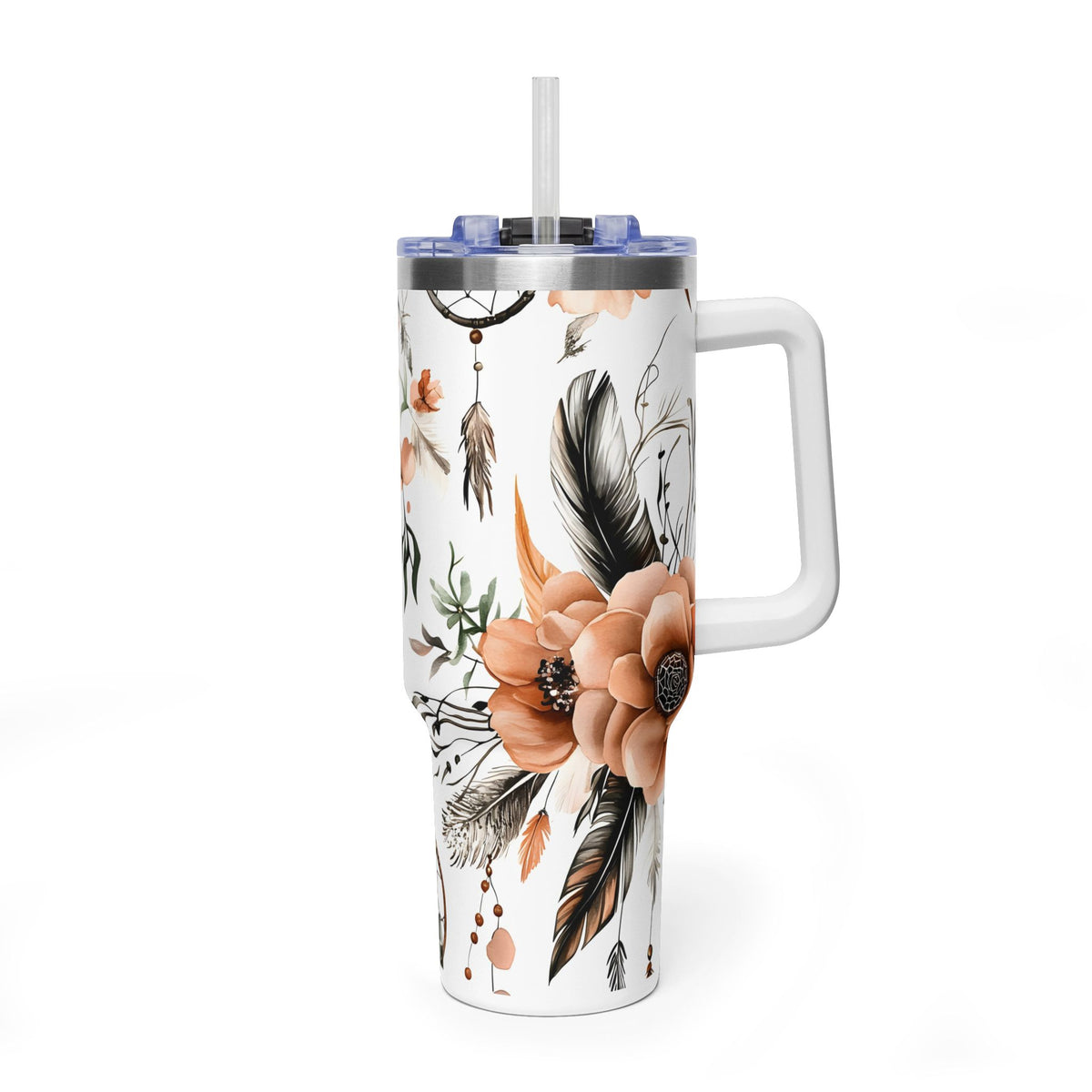 40oz Dreamcatcher Floral Tumbler - Insulated Vacuum Travel Cup