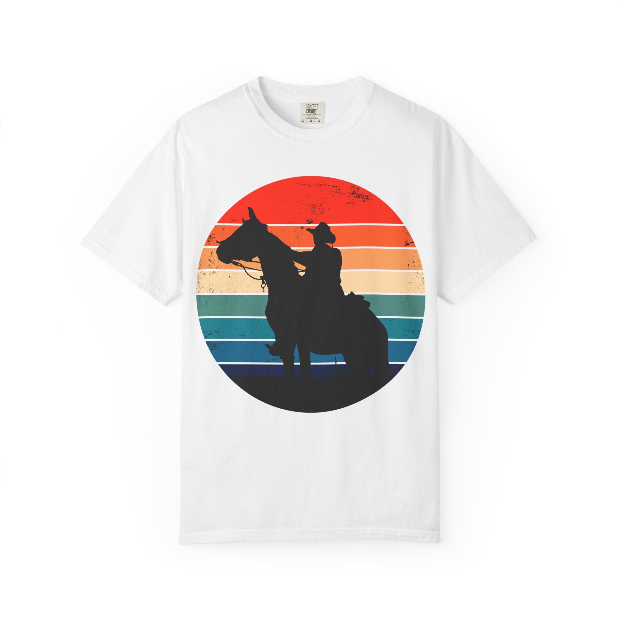 Cowboy Silhouette T-Shirt — Retro Sunset Western Tee