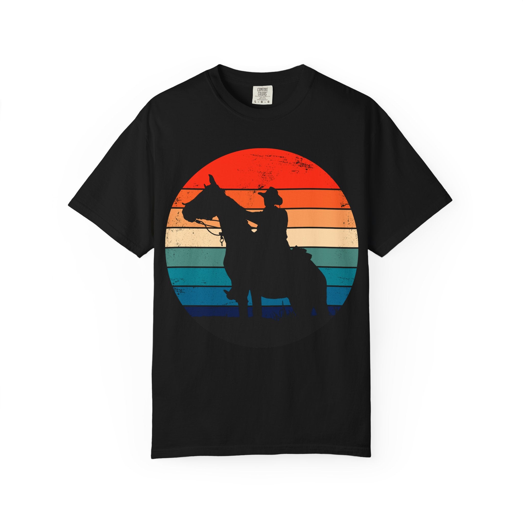 Cowboy Silhouette T-Shirt — Retro Sunset Western Tee