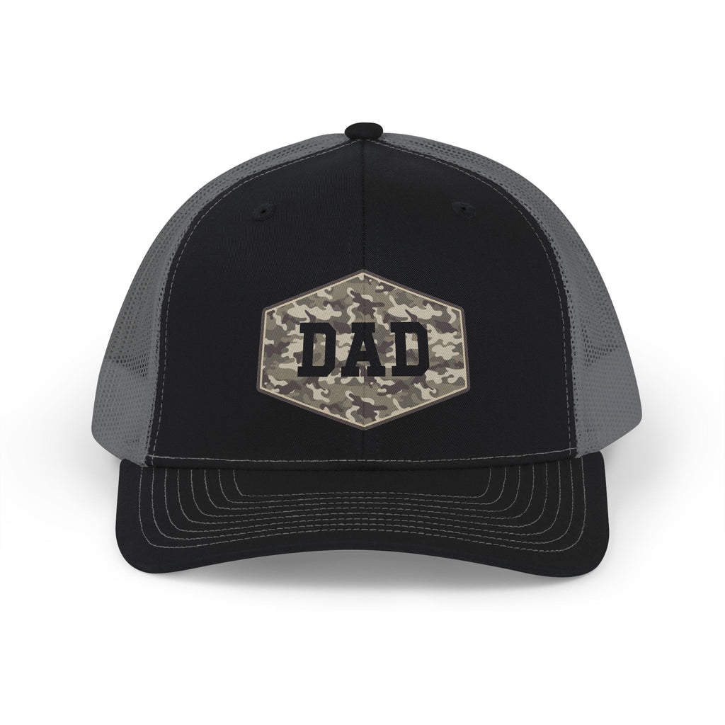 Dad Camo Patch Snapback Trucker Cap — Military Style Father's Hat