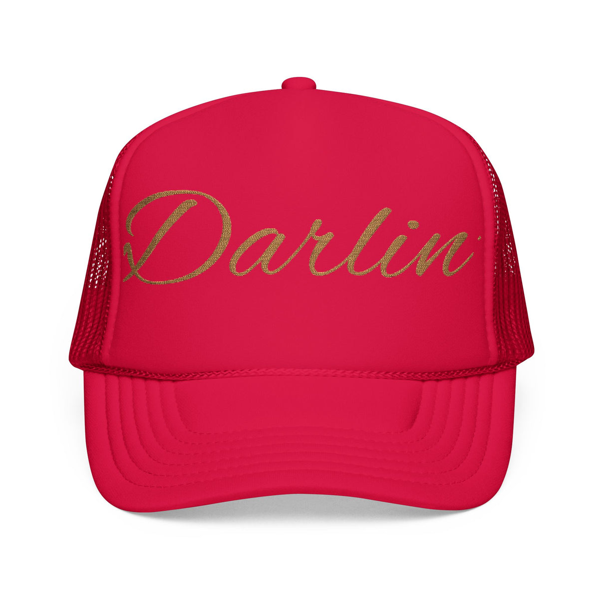 Darlin' Glitter Script Trucker Hat — Women's Casual Mesh Cap