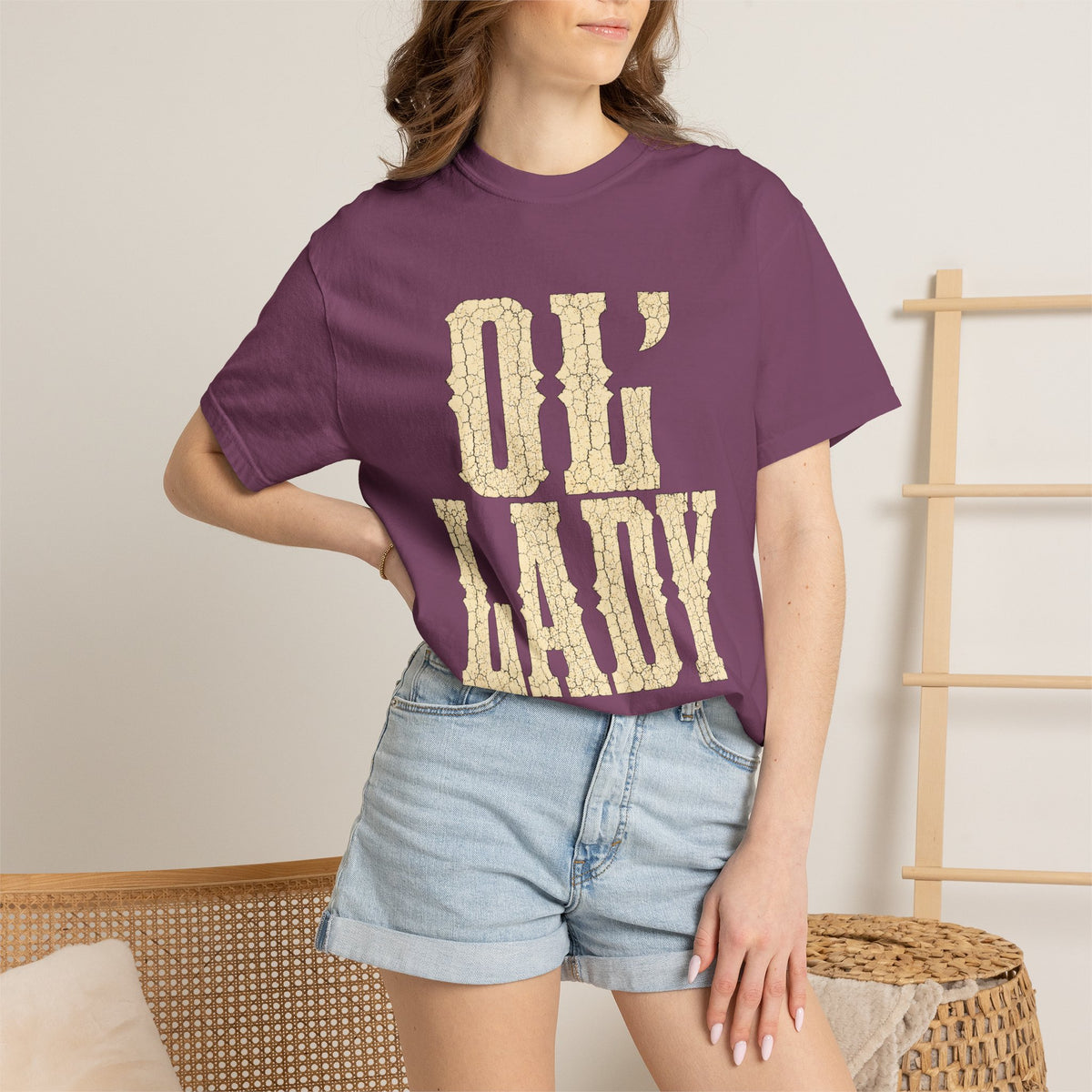 T-Shirt — 'Ol' Lady' Vintage Lettering Tee