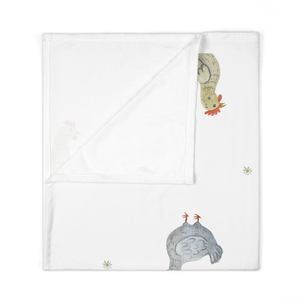 Swaddle Blanket — Pastel Farmyard Chickens Cute Baby Wrap